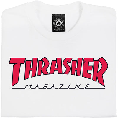 Thrasher Outlined T Shirt White/Red