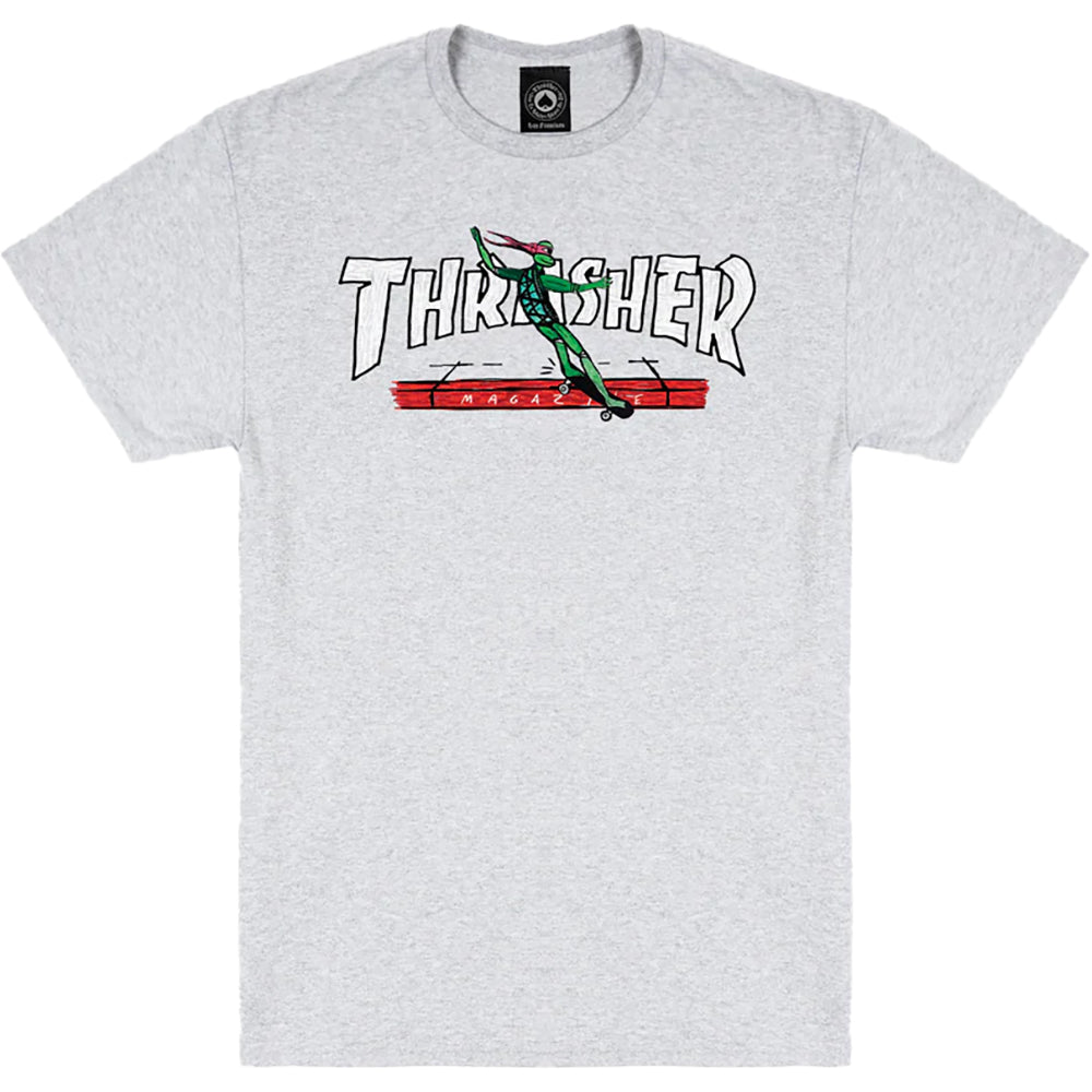 Thrasher Red Curb by LSD Worldpeace T Shirt Ash Grey