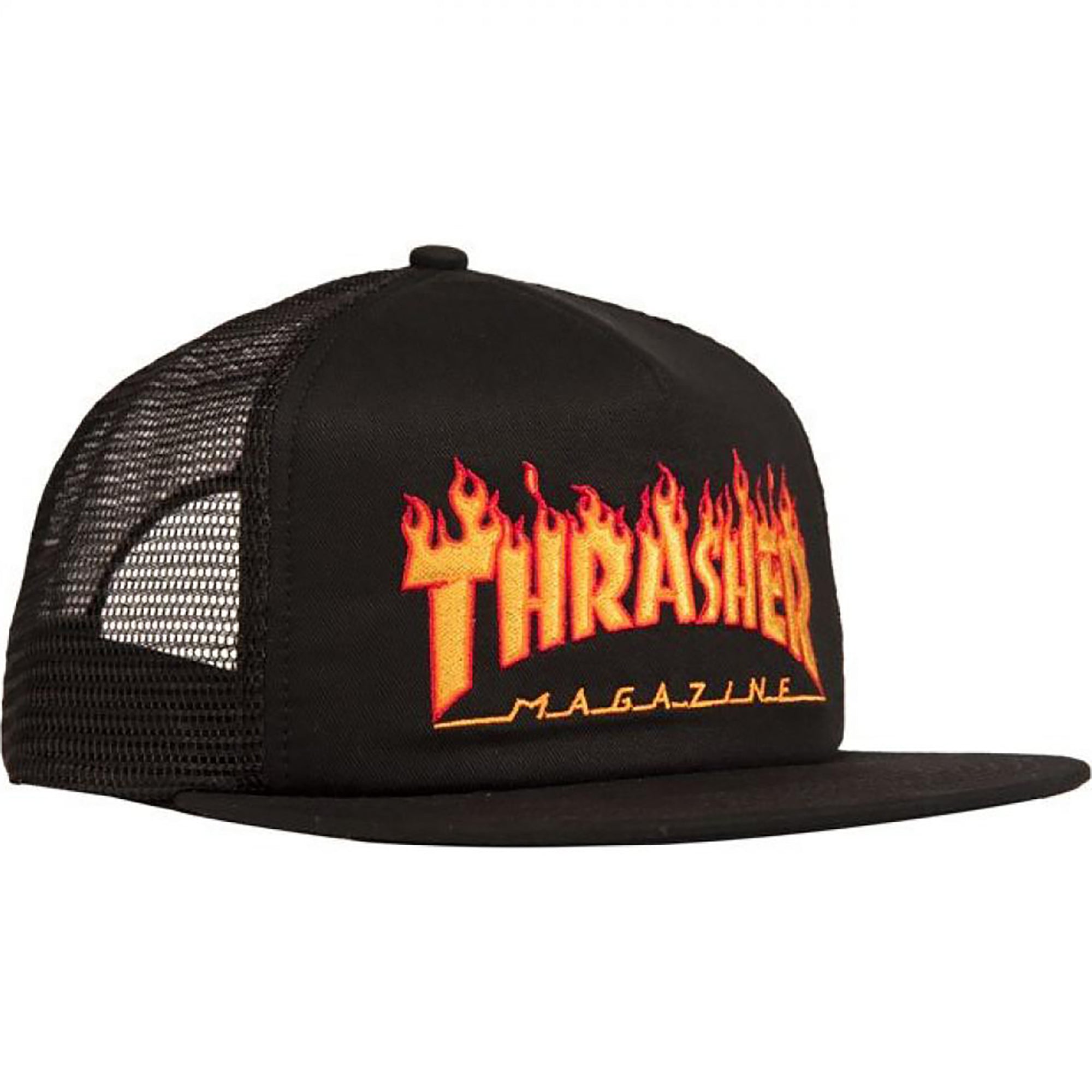 Thrasher Flame Trucker Cap Black
