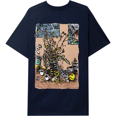 Tired Cat Nap Tee Navy