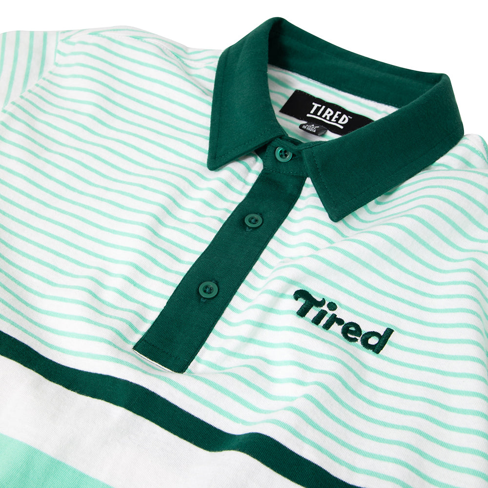 Tired Summer Polo White/Green