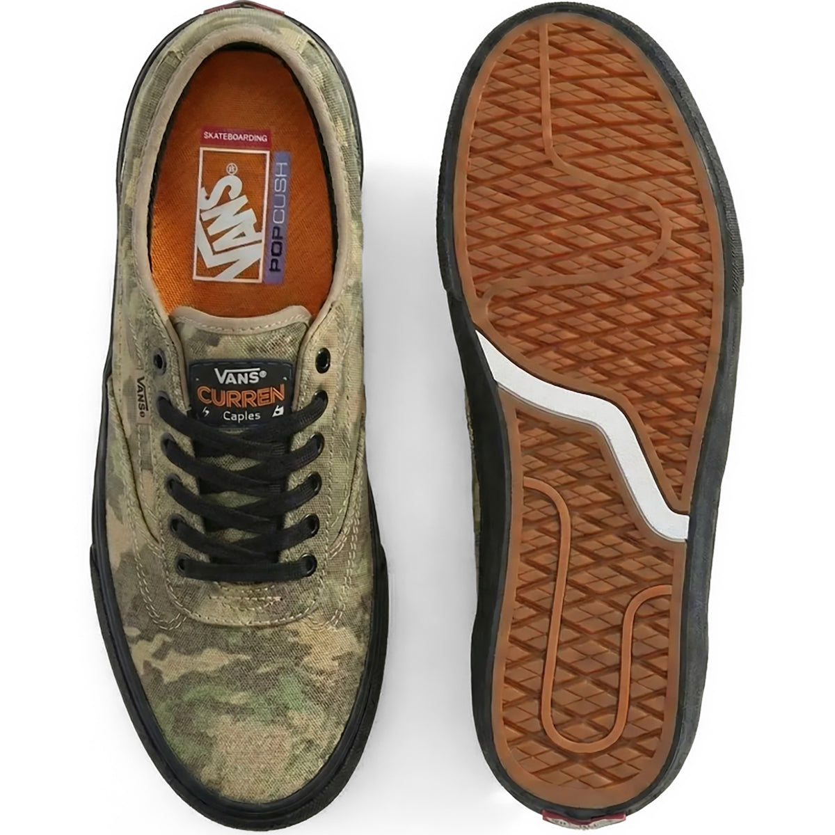 Vans Skate Curren Caples Shoes Camo Orange/Black