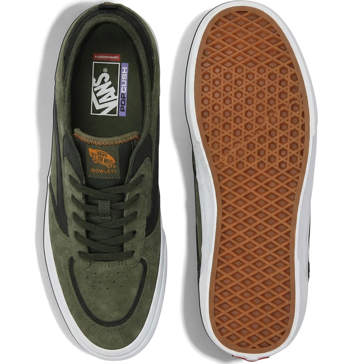 Vans Skate Rowley Shoes Camo Mossy Olive