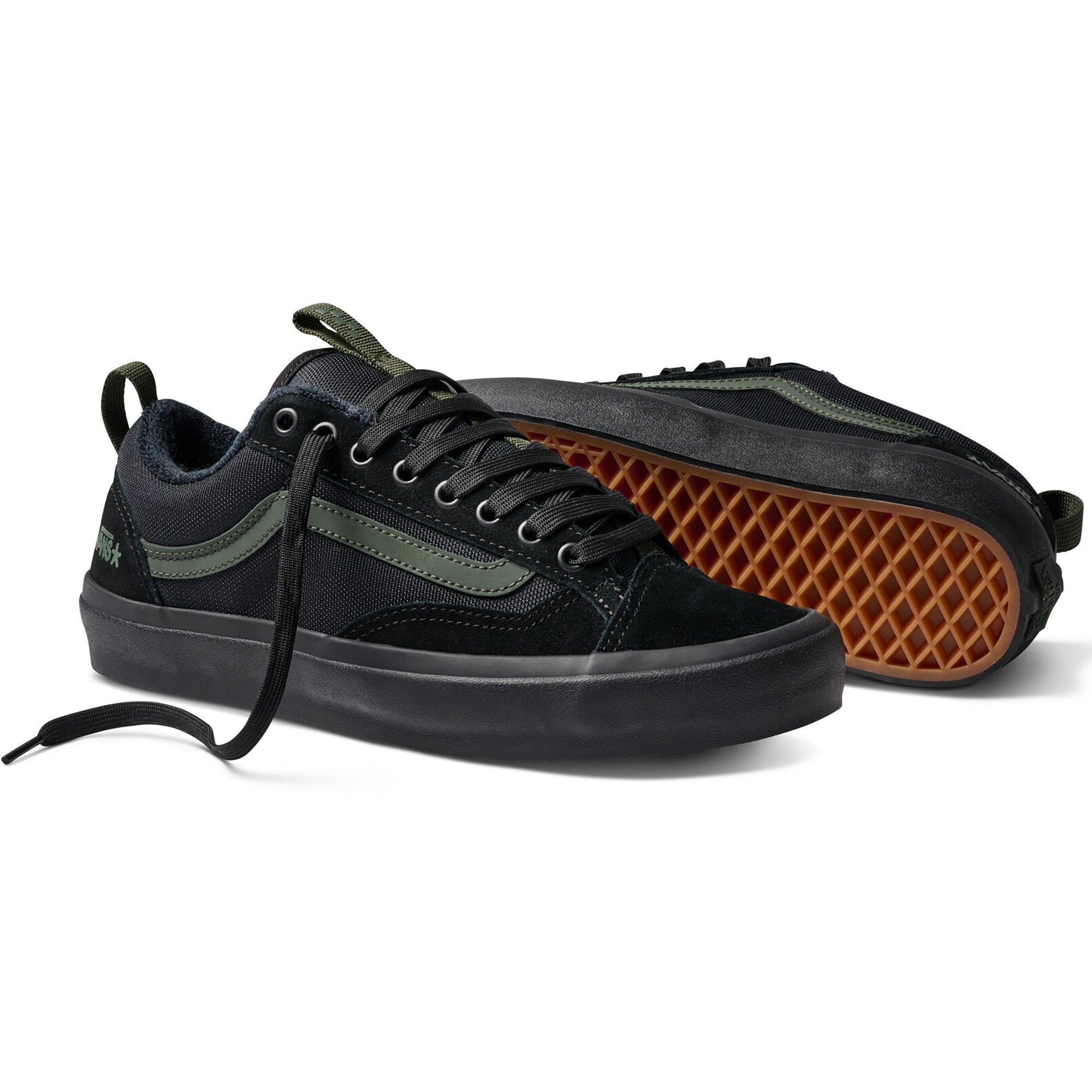 Vans Skate Old Skool 36+ Atiba Shoes Black/Dark Green
