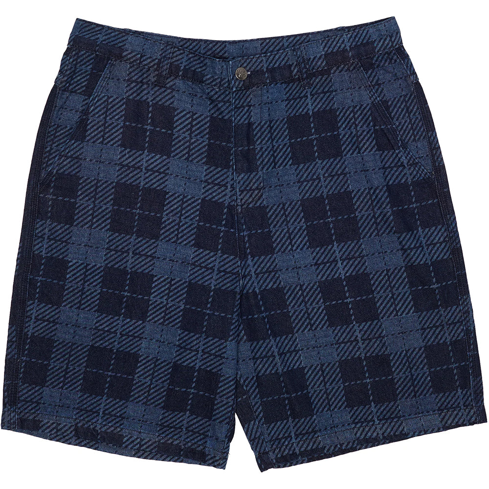 WKND Gene's Jeans Shorts Plaid Blues