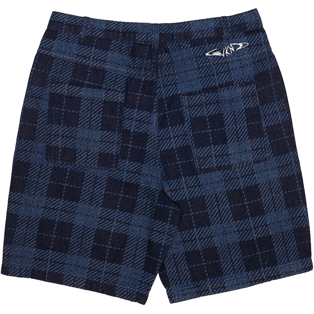 WKND Gene's Jeans Shorts Plaid Blues