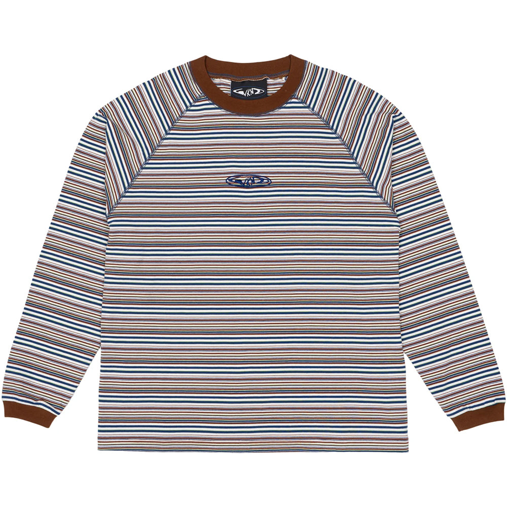 WKND Stripe Raglan Long Sleeve Shirt Brown