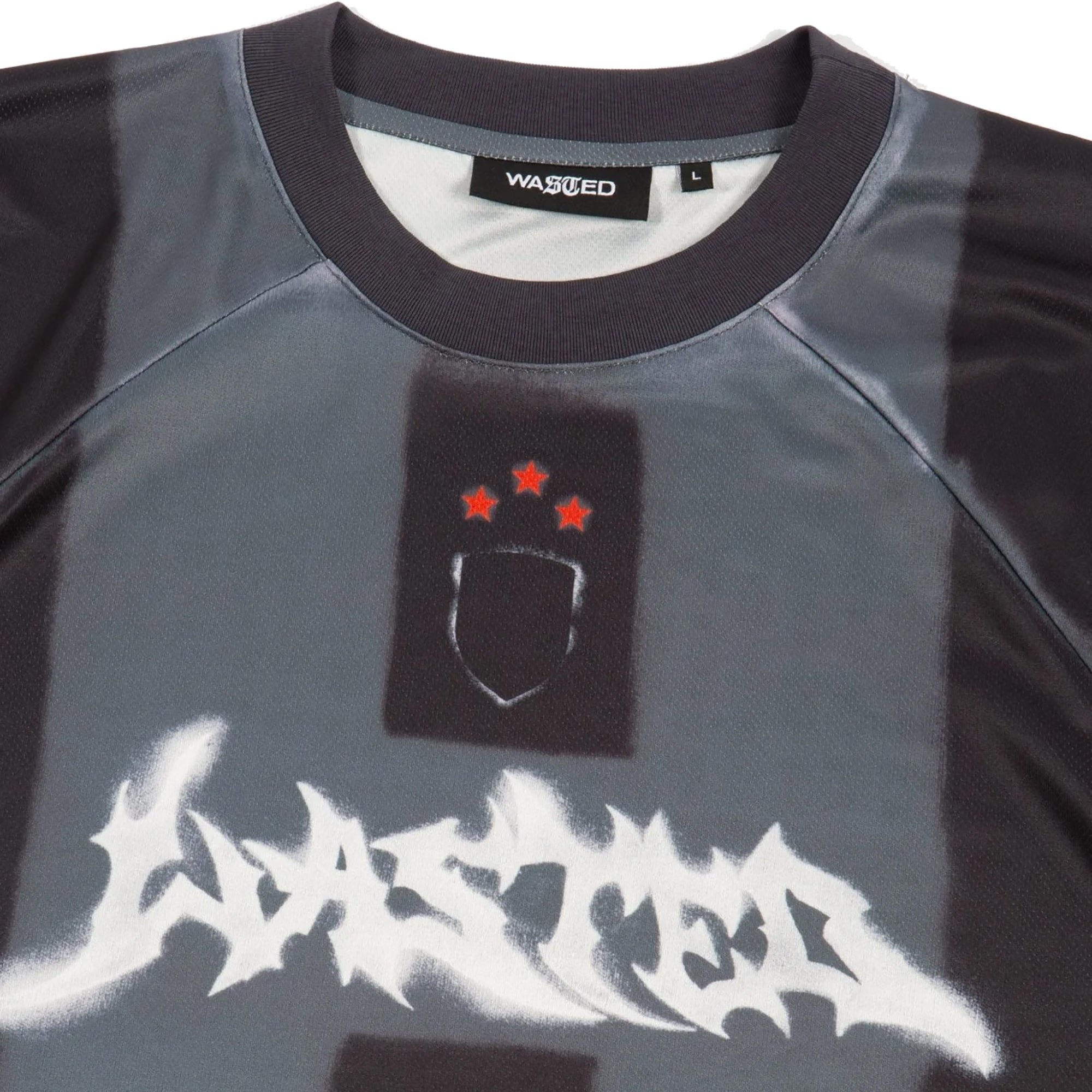 Wasted Paris Spray Football Jersey Black/Stone Grey