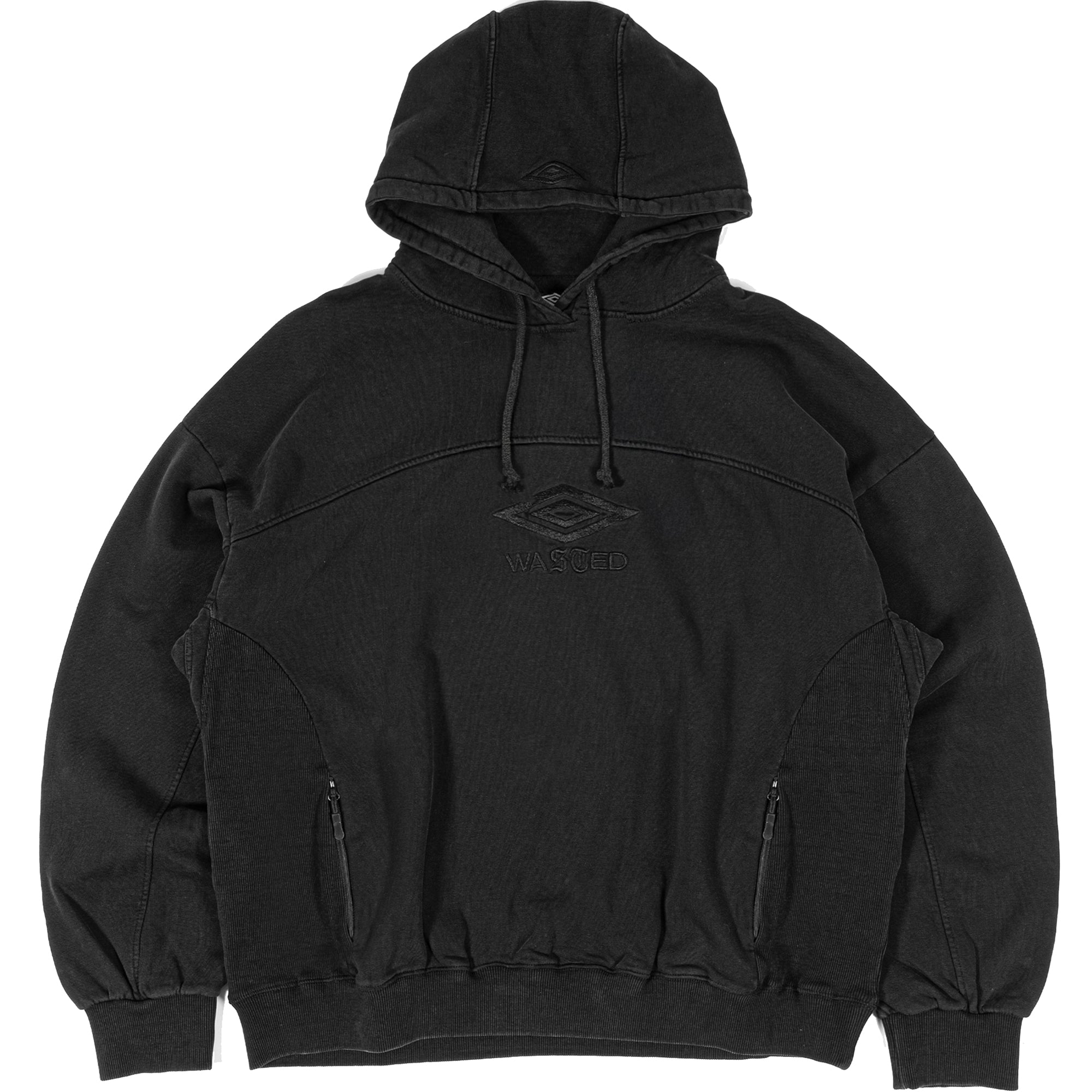 Wasted Paris x Umbro Boxy Hoodie Faded Black