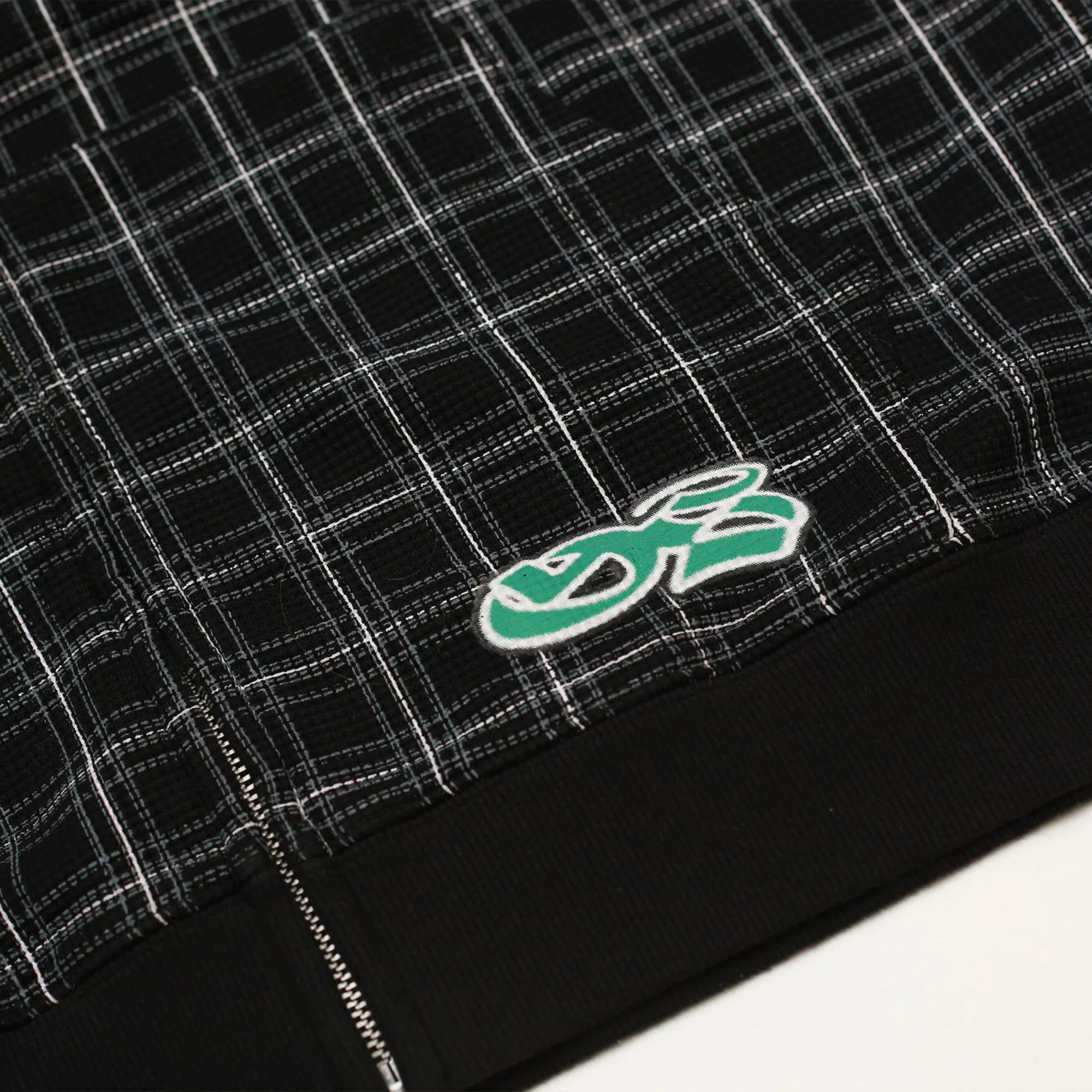 Yardsale Check Waffle Hood Black