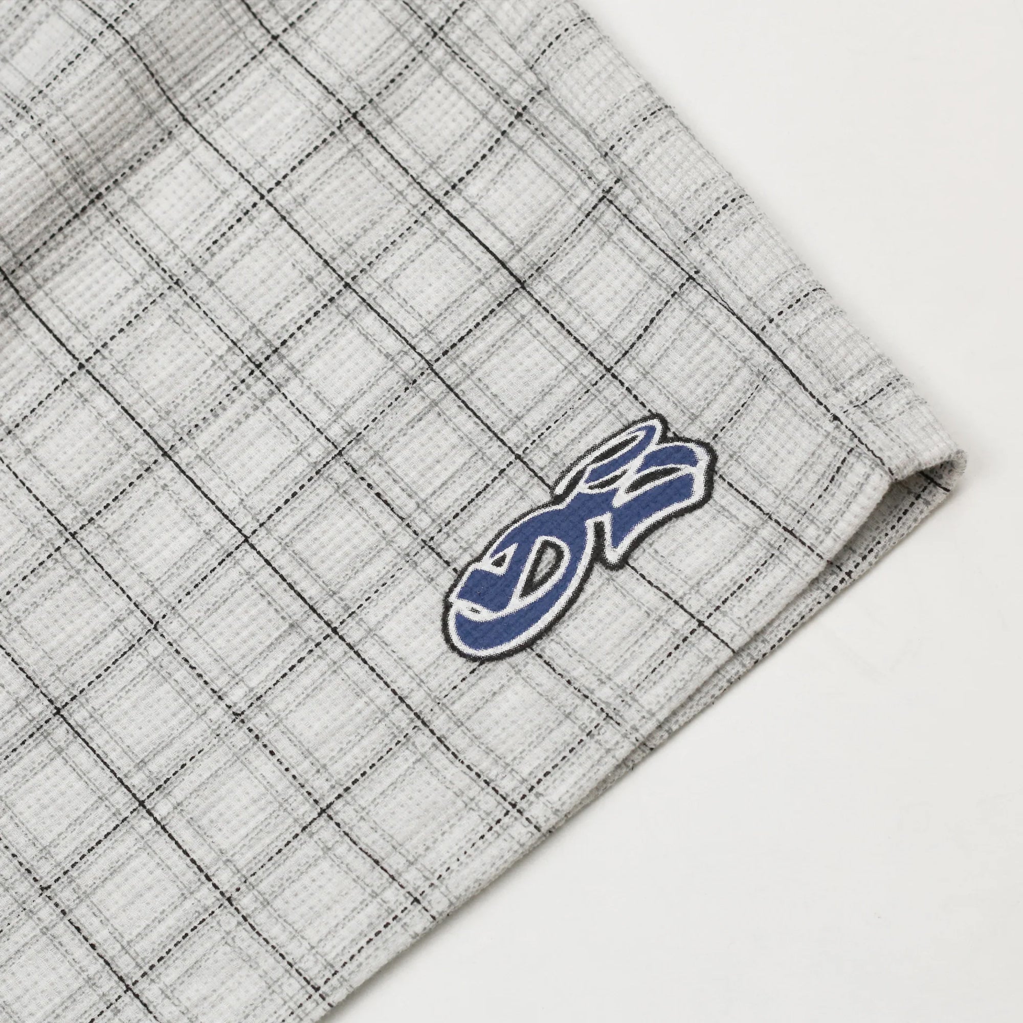 Yardsale Check Waffle Shorts Light Grey