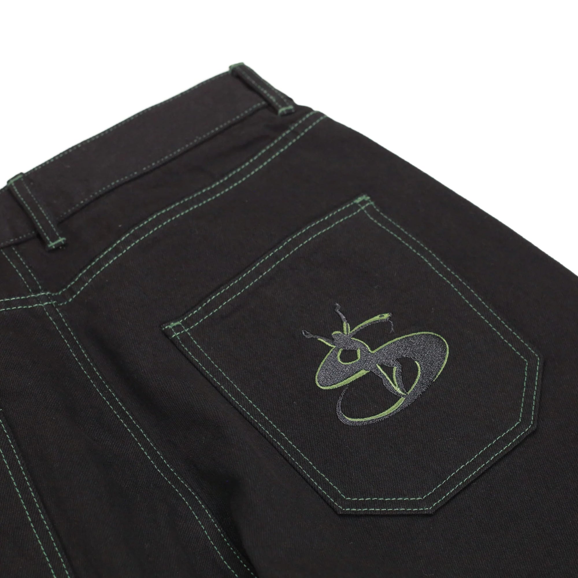 Yardsale Phantasy Jeans Black/Green Stitch