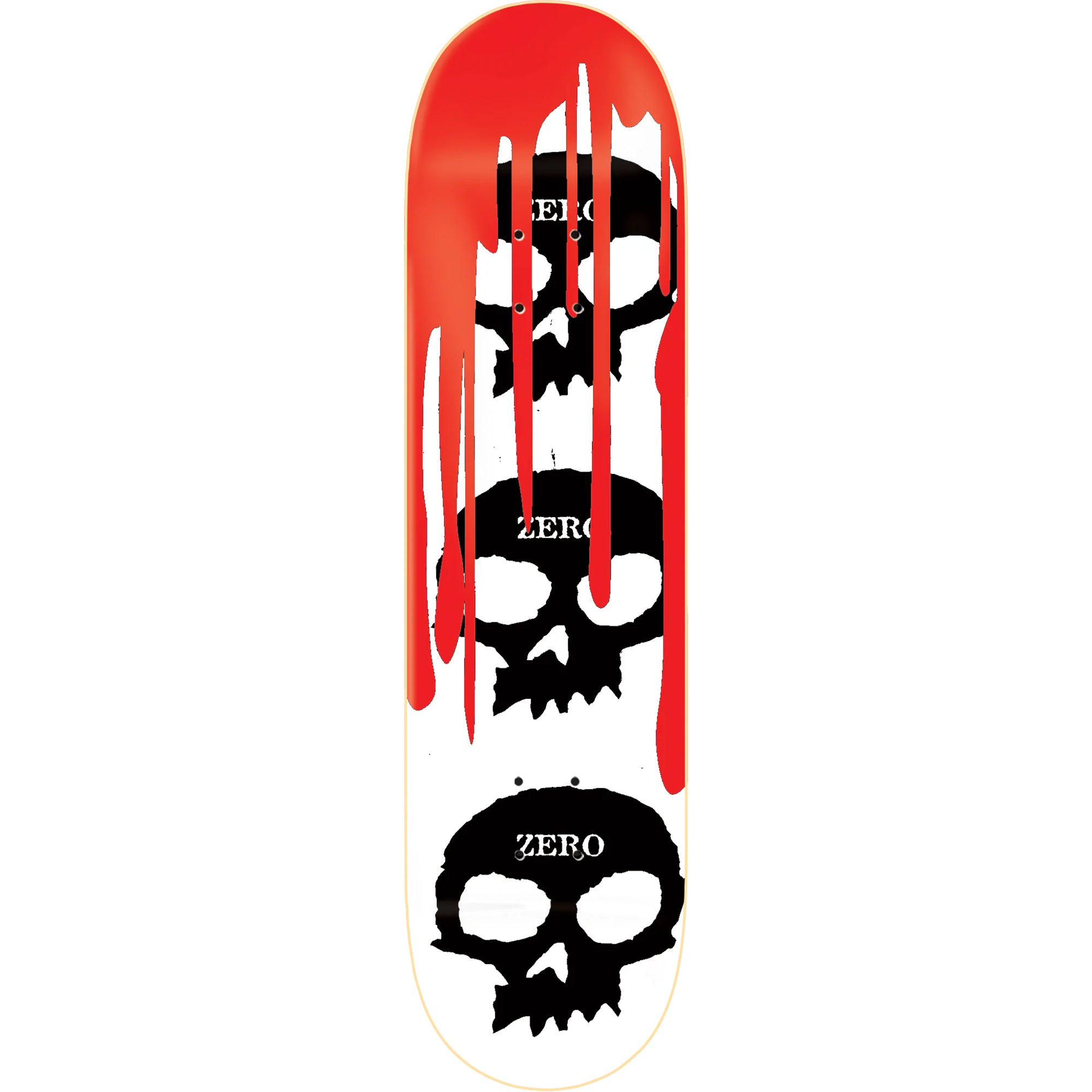 Zero 3 Skull With Blood White Skateboard Deck 8"