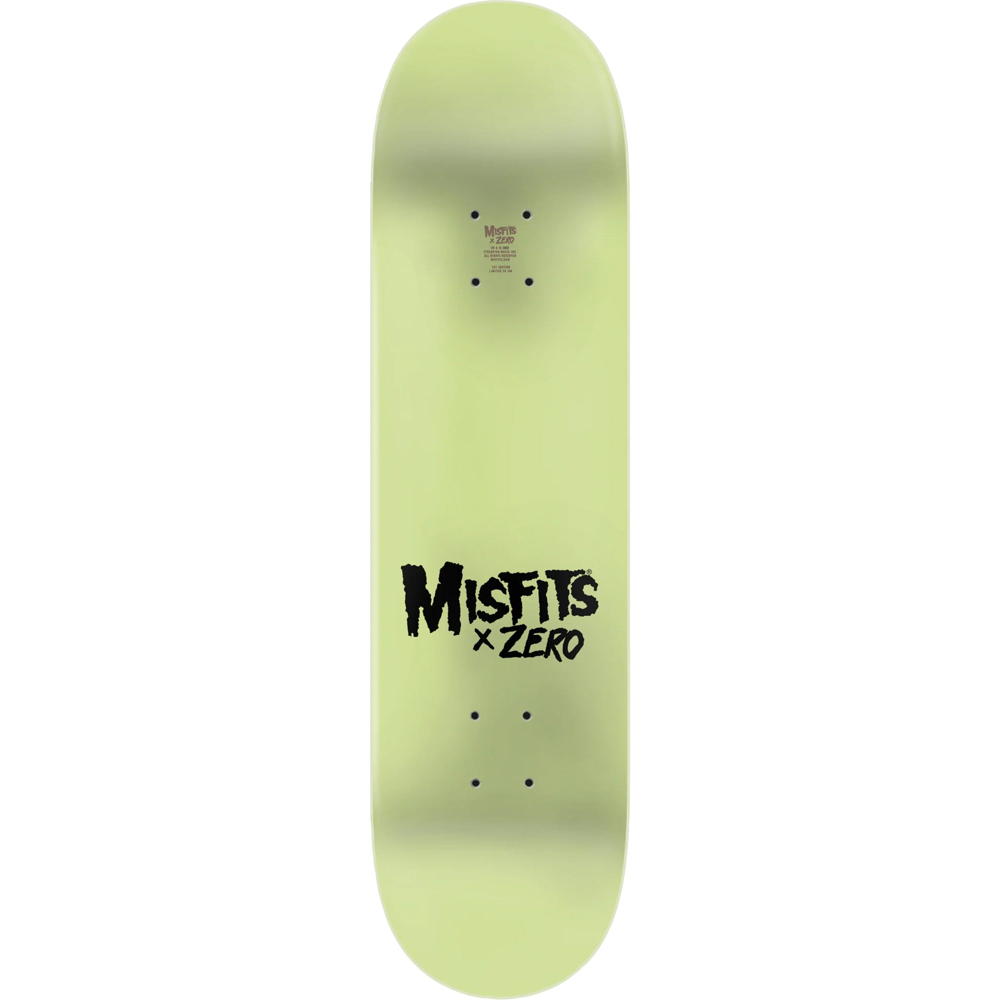 Zero Misfits Fiend Skull GITD Dip Skateboard Deck 8.5"