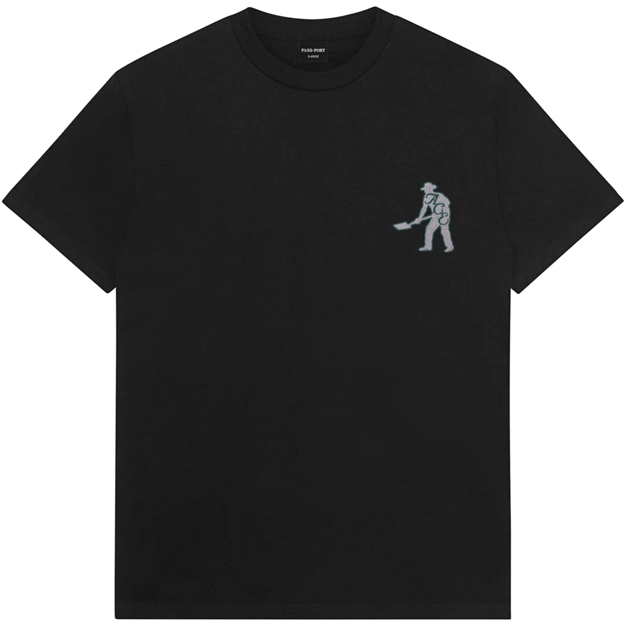 Ace x Pass~Port & Spade Embroidered T Shirt Black