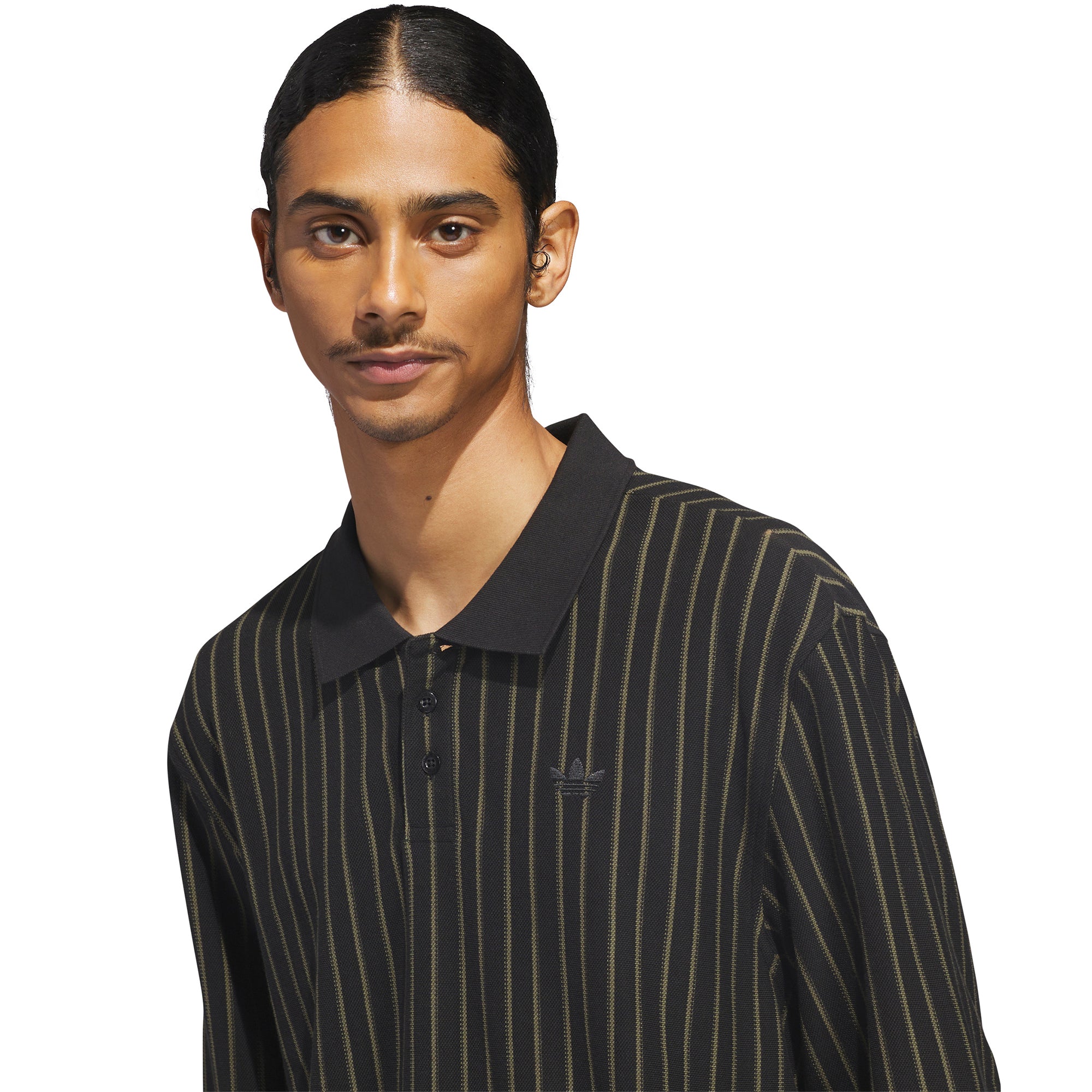 adidas Classic Polo Shirt Black/Olive Strata