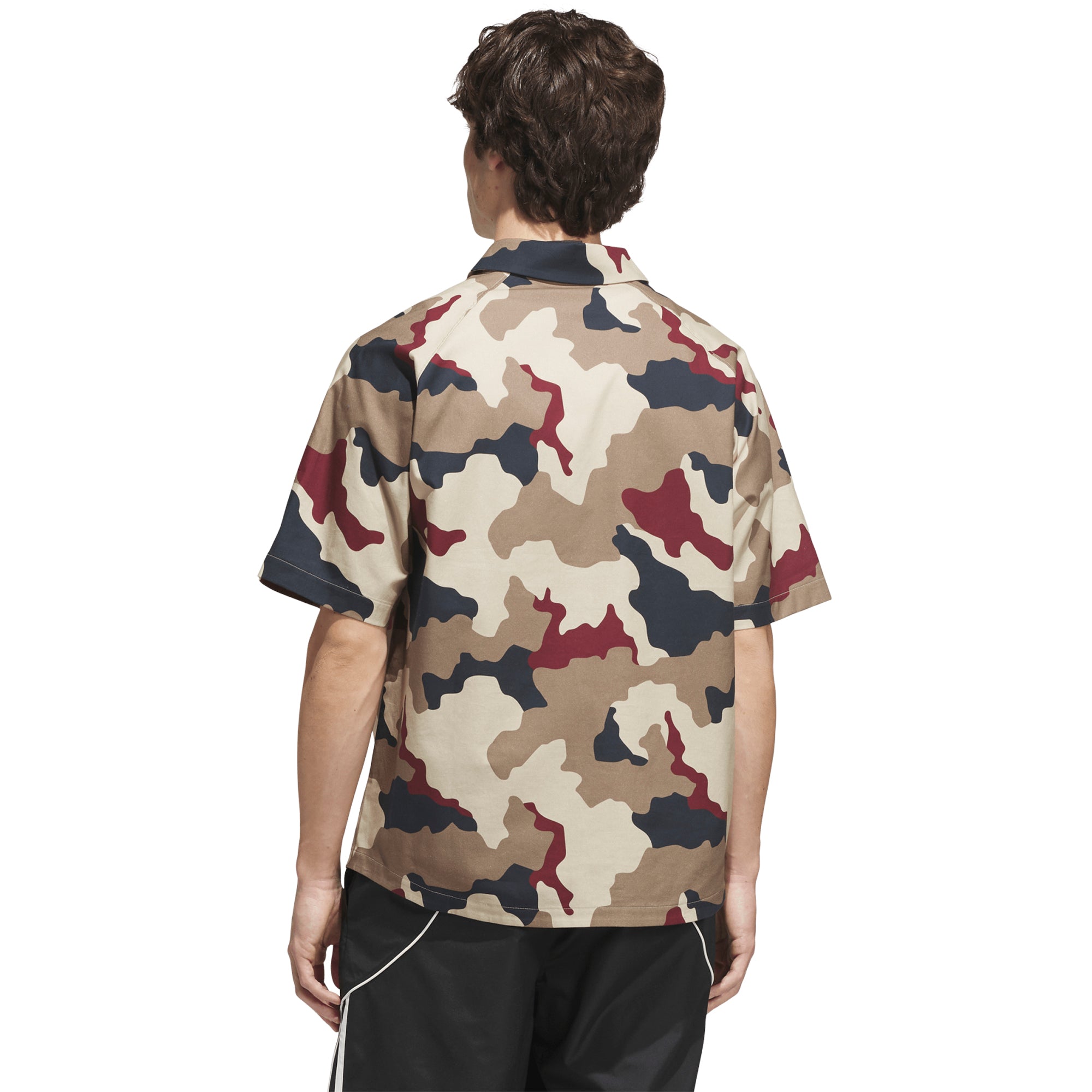 adidas FS+ Button Up Shirt Khaki Three/Khaki Six/Aurora Ink/Shadow Red