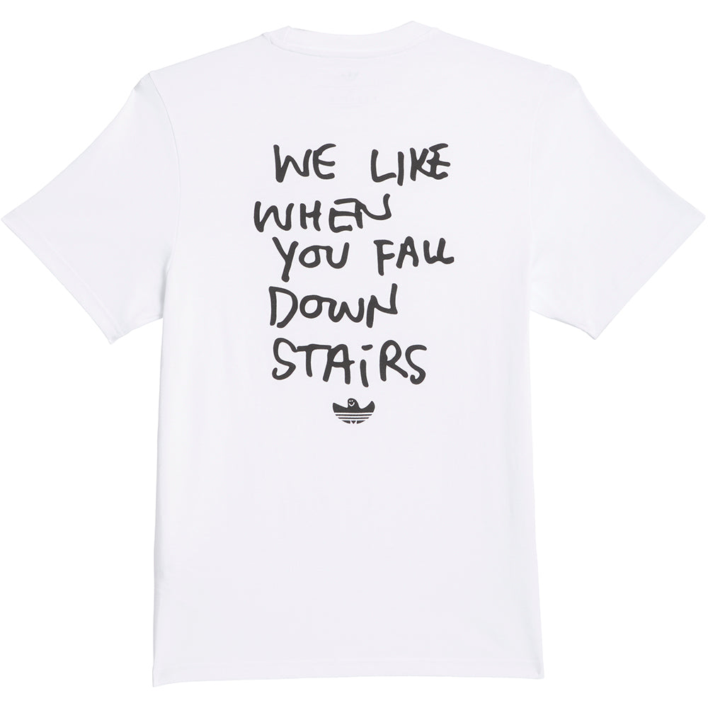adidas Shmoofoil Stairs T Shirt White/Black