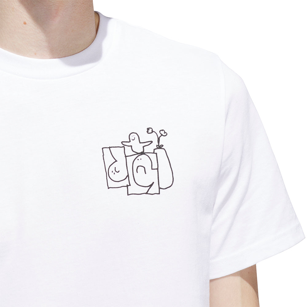 adidas Shmoofoil Stairs T Shirt White/Black
