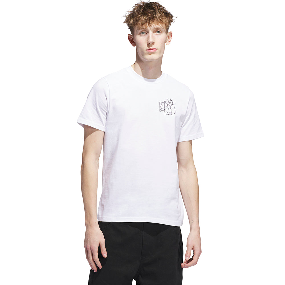 adidas Shmoofoil Stairs T Shirt White/Black