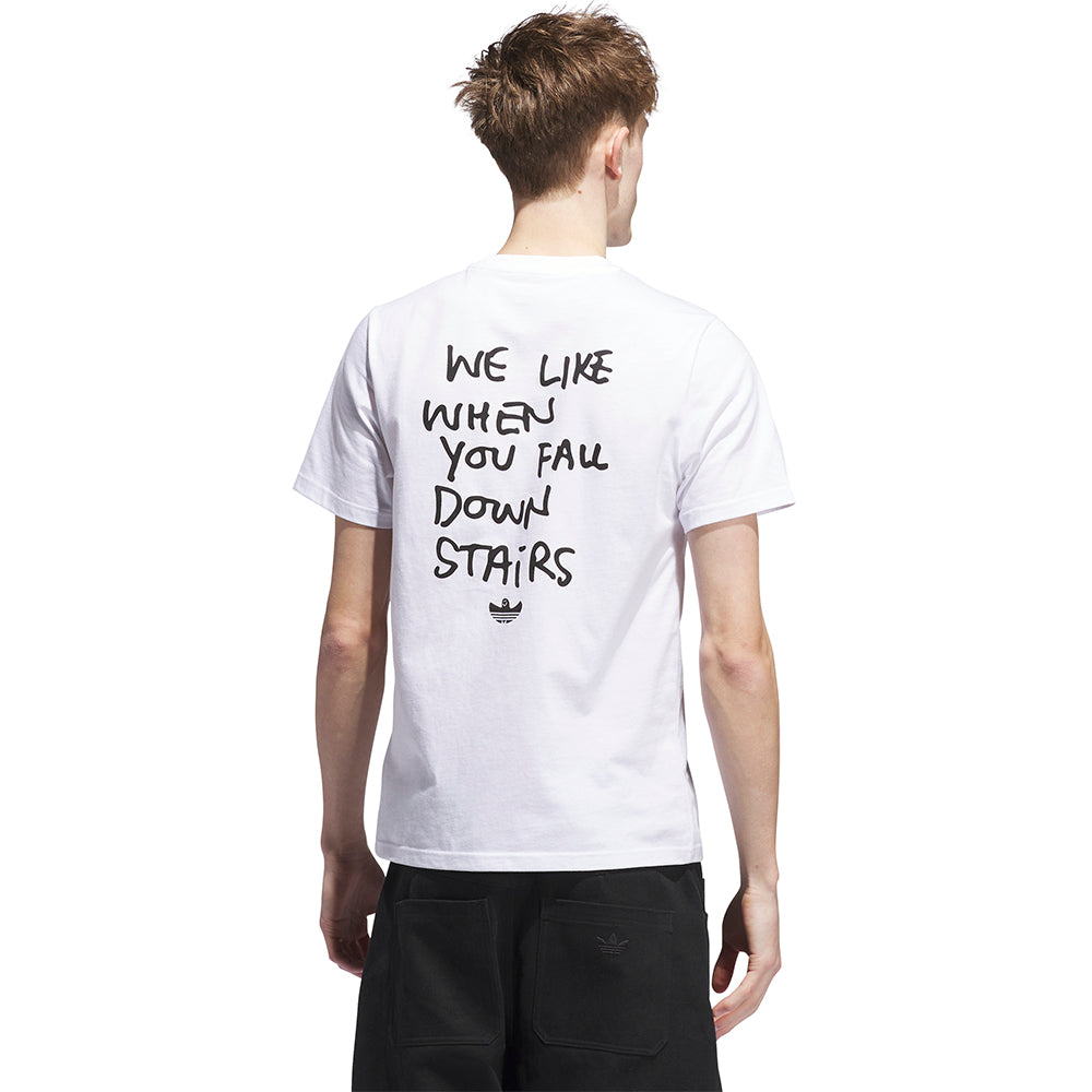 adidas Shmoofoil Stairs T Shirt White/Black