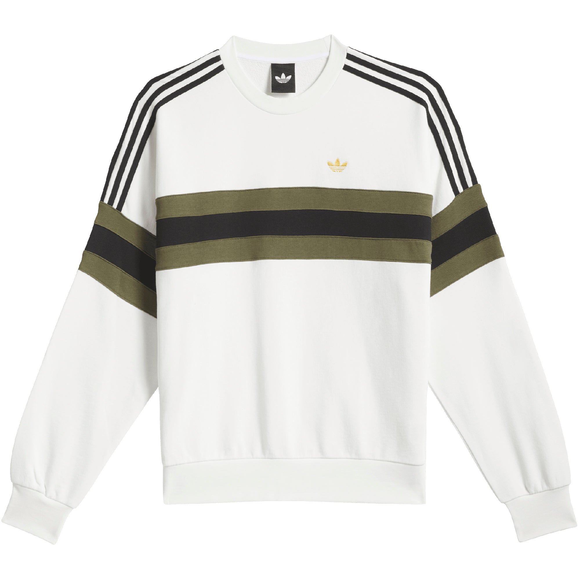 adidas Vintage Inspired Crewneck Sweatshirt Core White/Olive Strata/Black