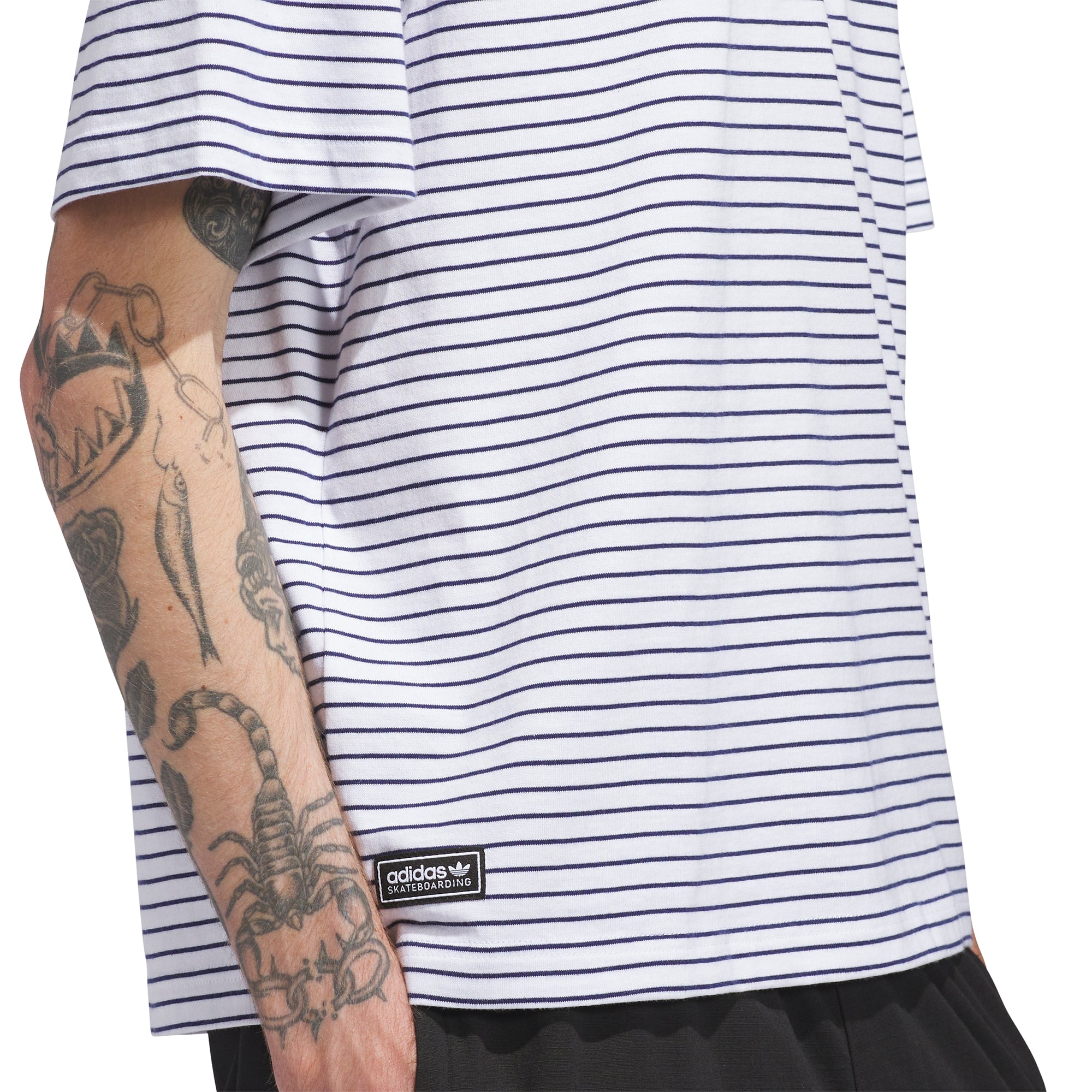 adidas Yarn Dye Tee White/Dark Blue