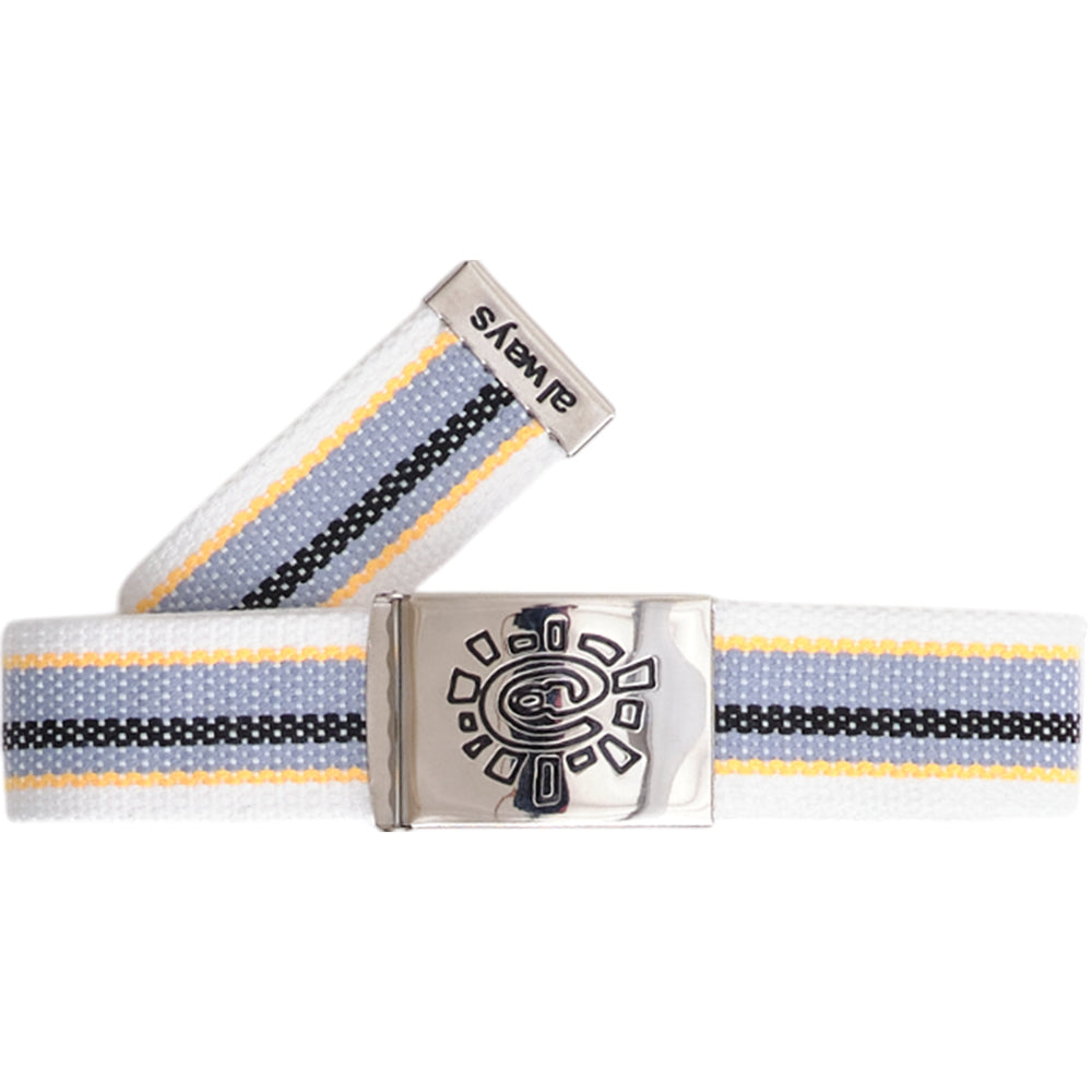 Always Do What You Should Do @sun Stripe Canvas Belt White/Yellow/Black