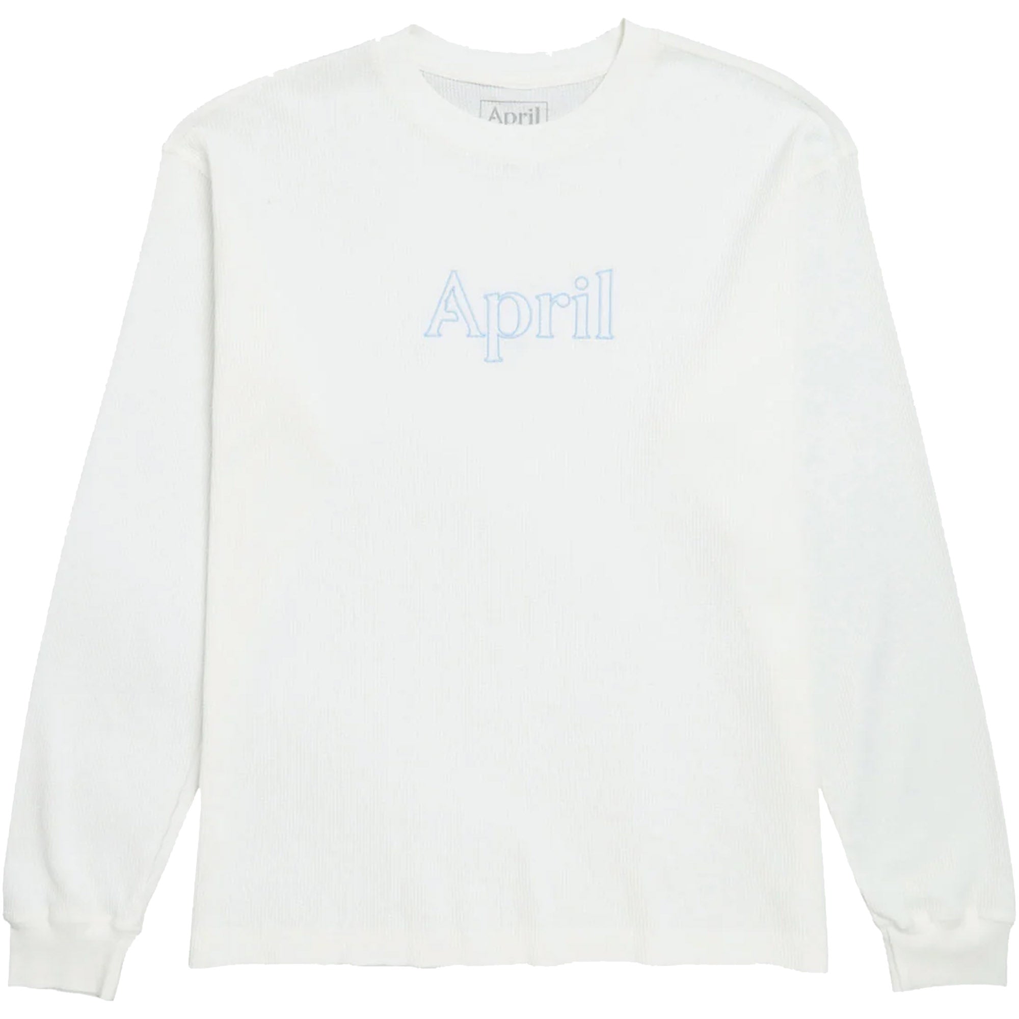 April Embroidered Thermal Longsleeve Tee White