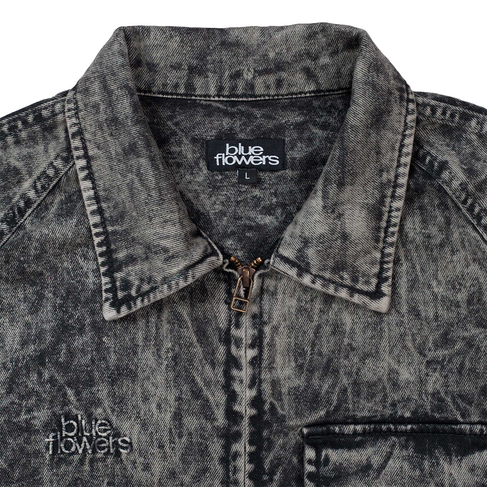 Blue Flowers Leary Acid Wash Jacket Acid Wash