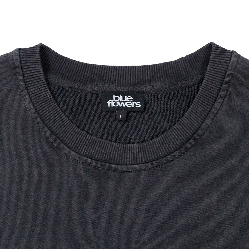 Blue Flowers Washed Flower Sweatshirt Stone Wash