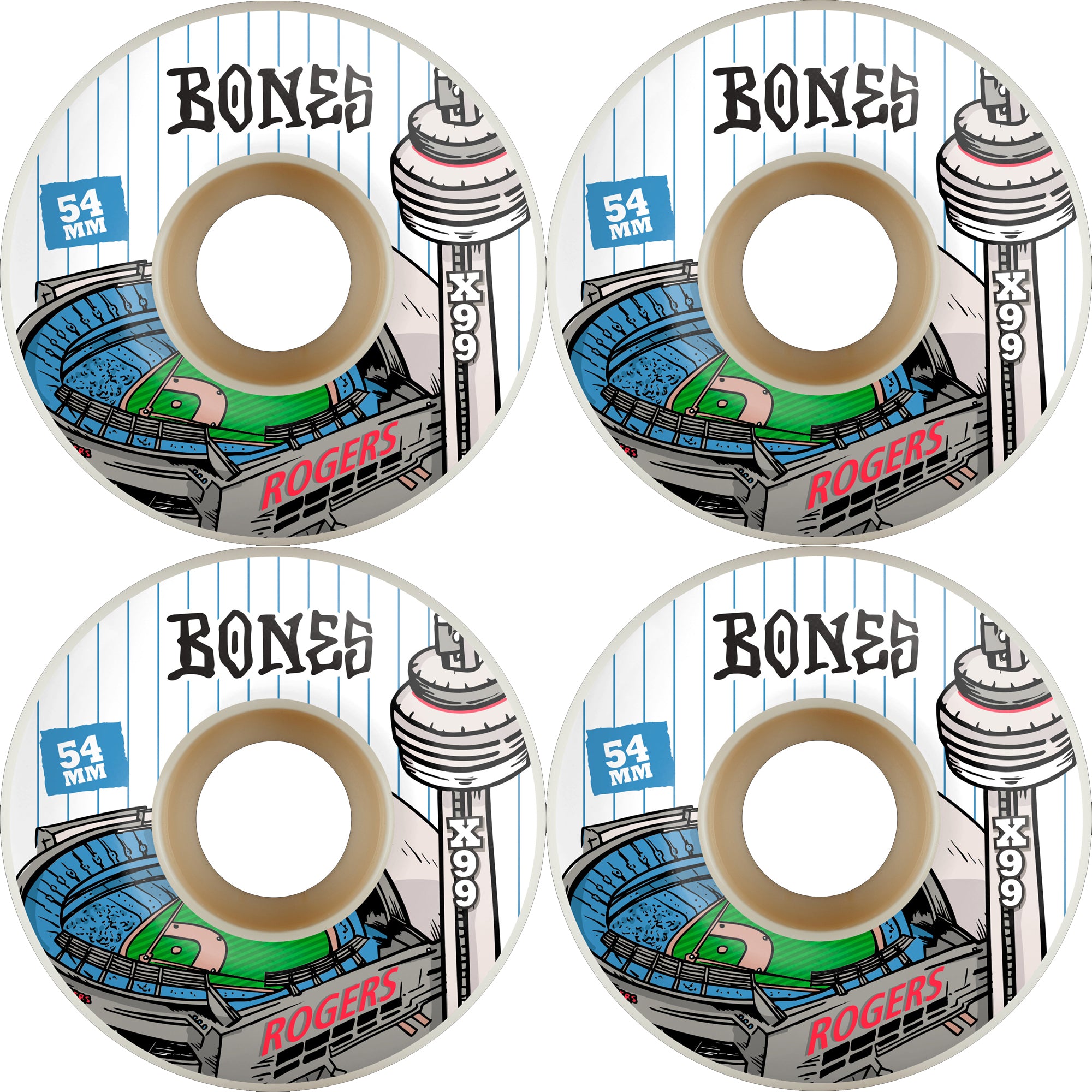 Bones X-Formula TJ Rogers Centre V1 99A Skateboard Wheels 54mm