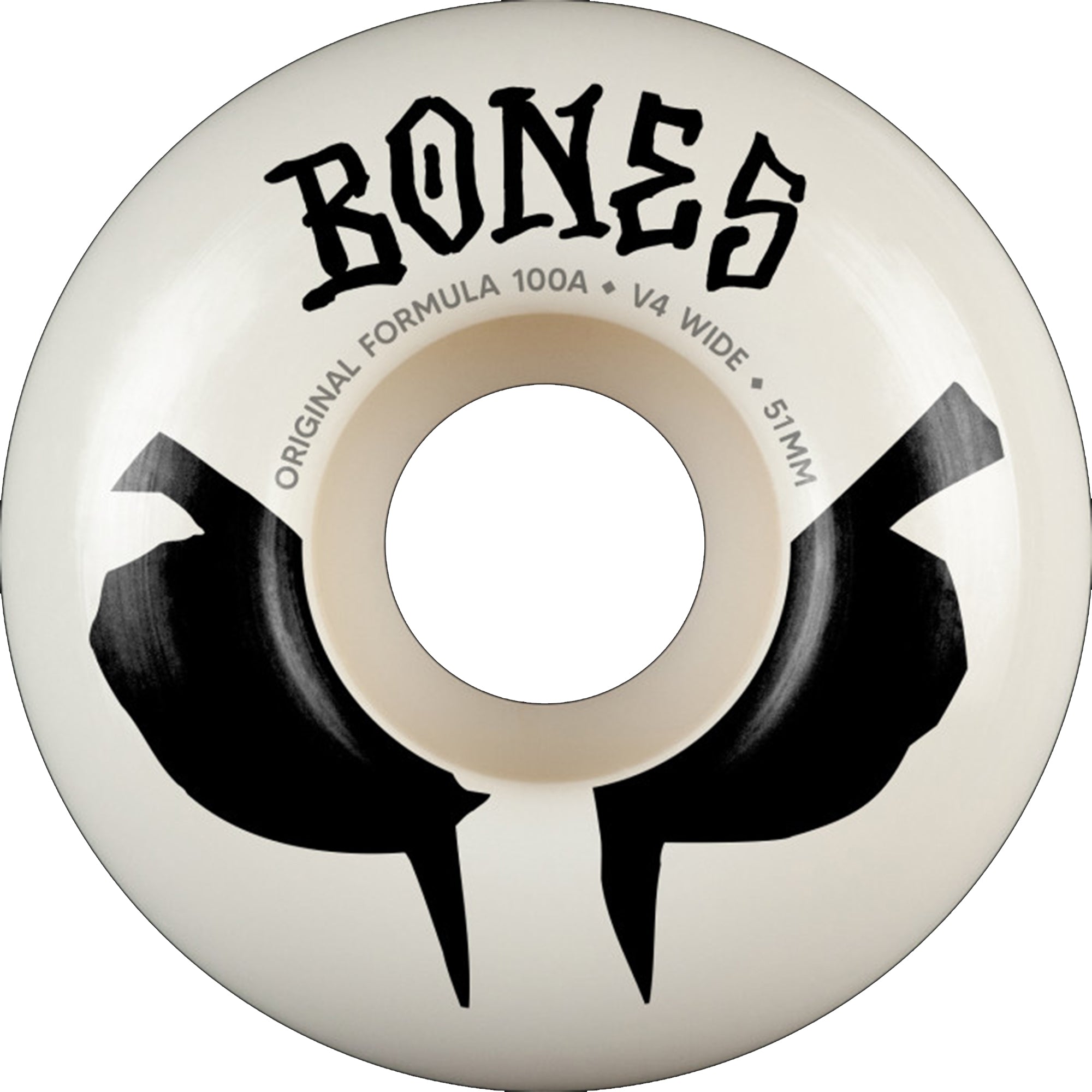 Bones OG Formula 100A V4 Wide Skateboard Wheels White 51mm