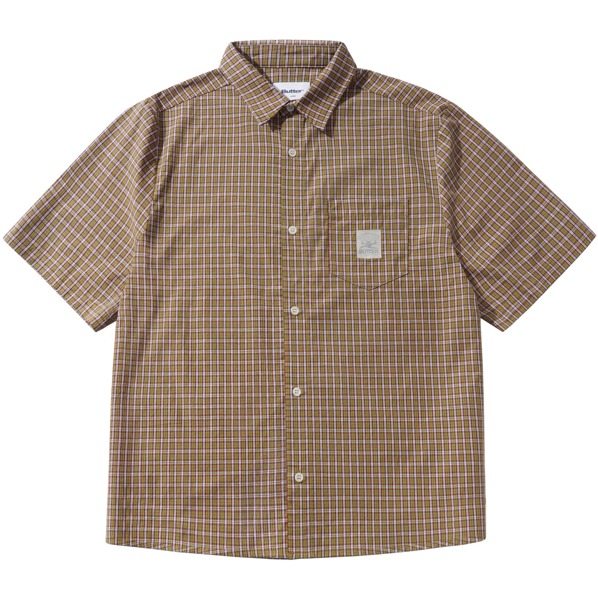 Butter Goods Equipment Short Sleeve Shirt Lime/Red