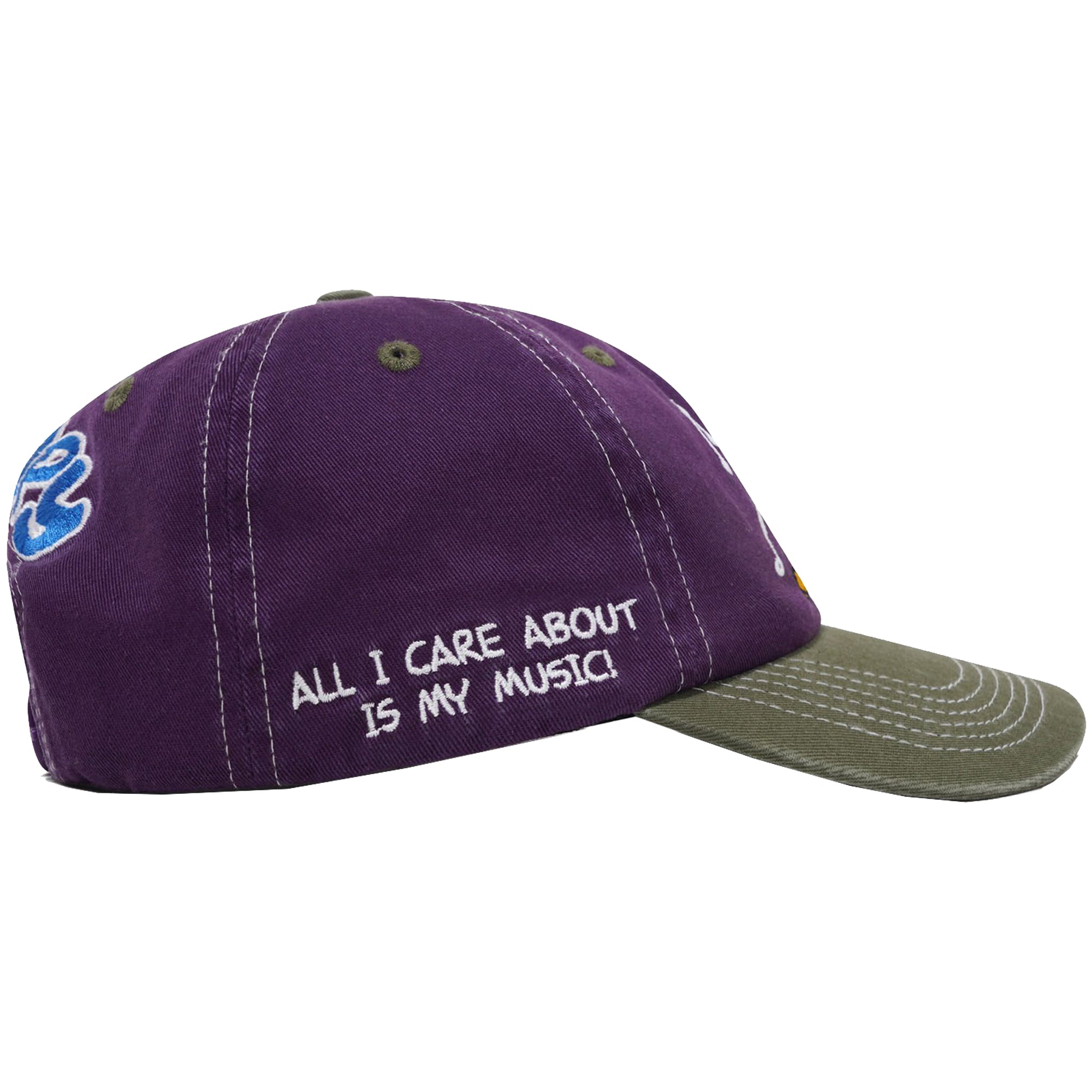 Butter Goods x Peanuts Music Snapback Cap Washed Purple/Fern