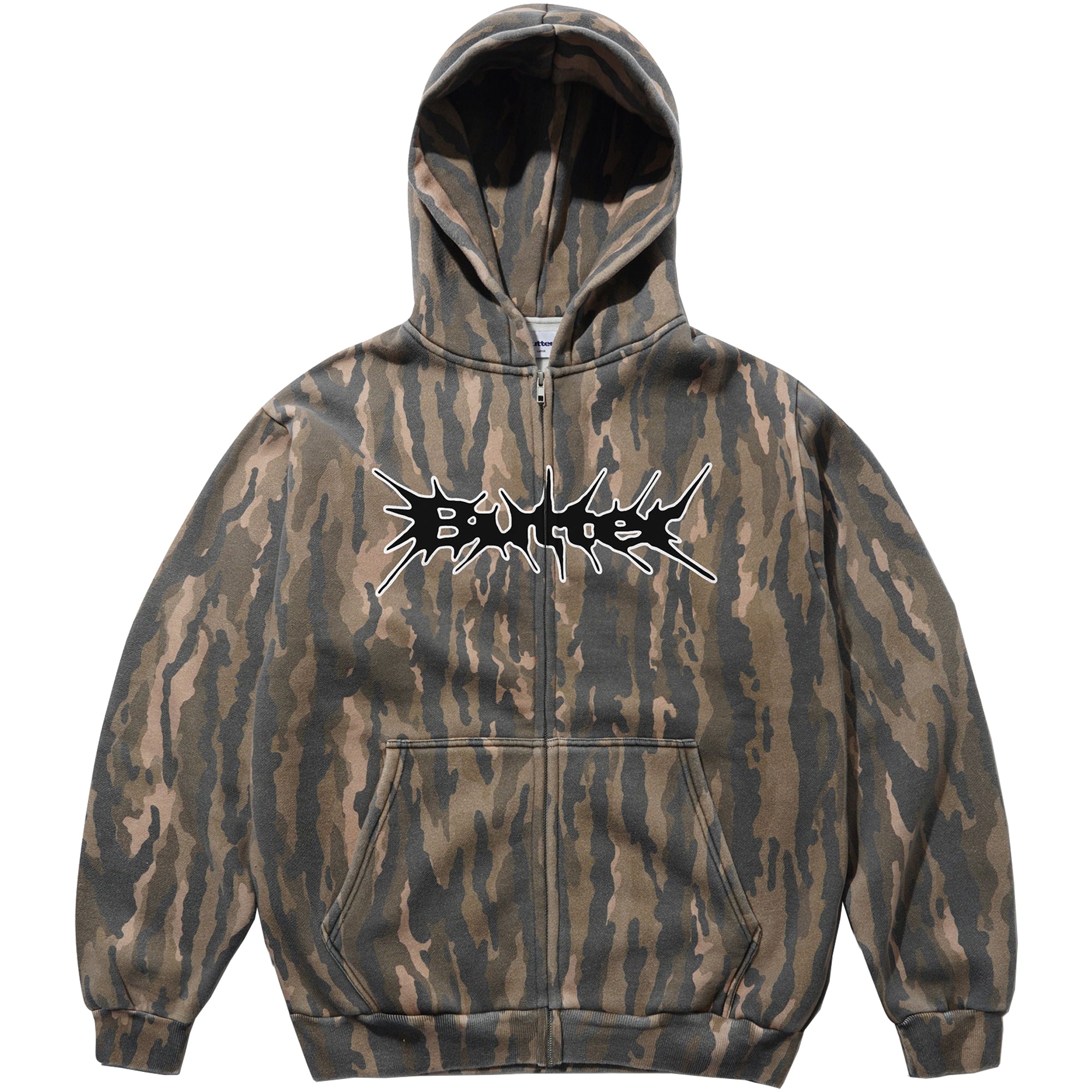 Butter Goods Nail Logo Zip-Thru Hood Frog Camo