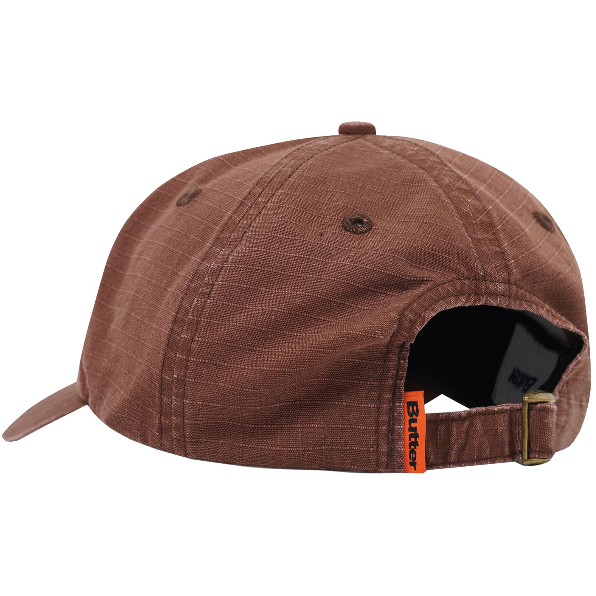 Butter Goods Ripstop Rounded Logo 6 Panel Cap Washed Brown