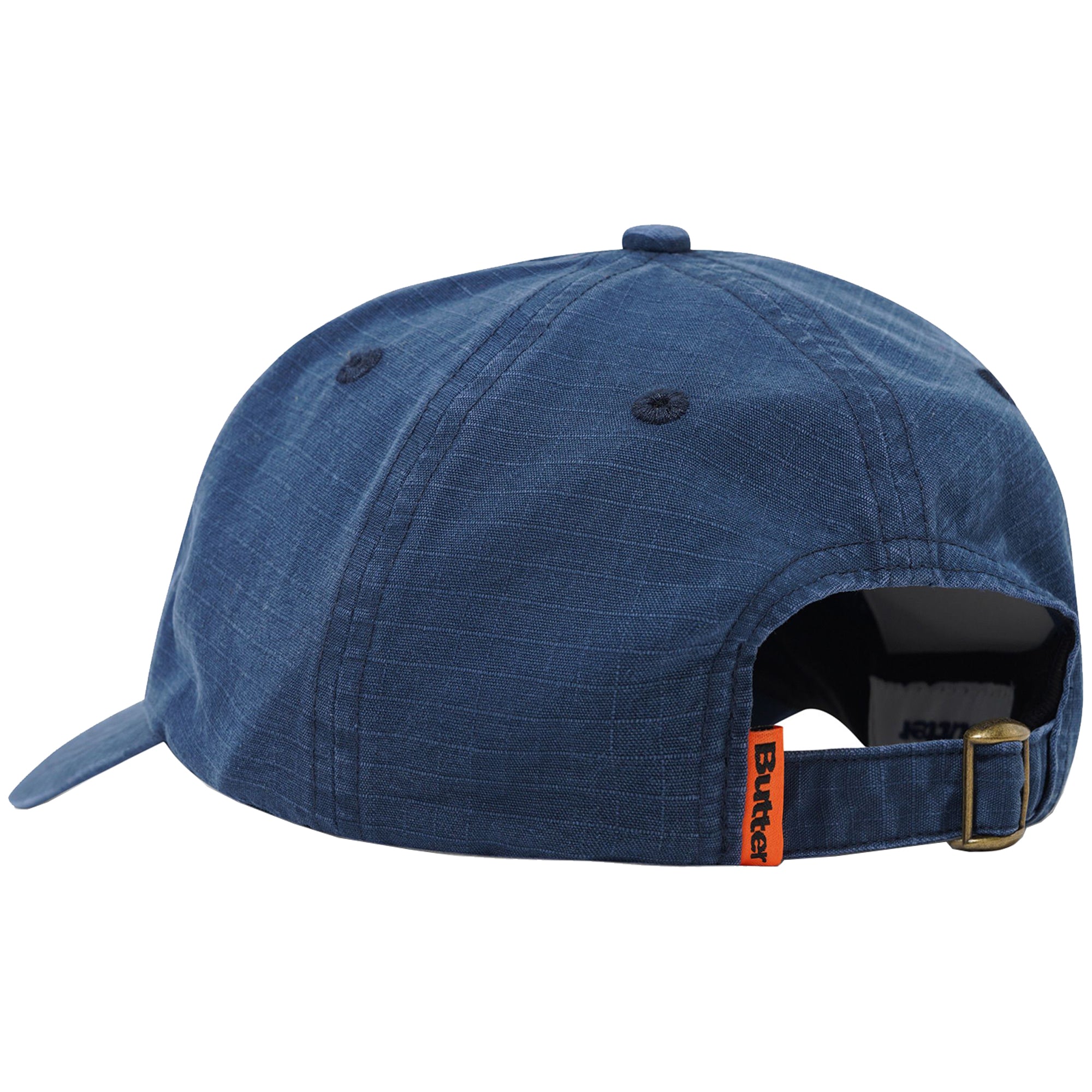 Butter Goods Ripstop Rounded Logo 6 Panel Cap Washed Navy