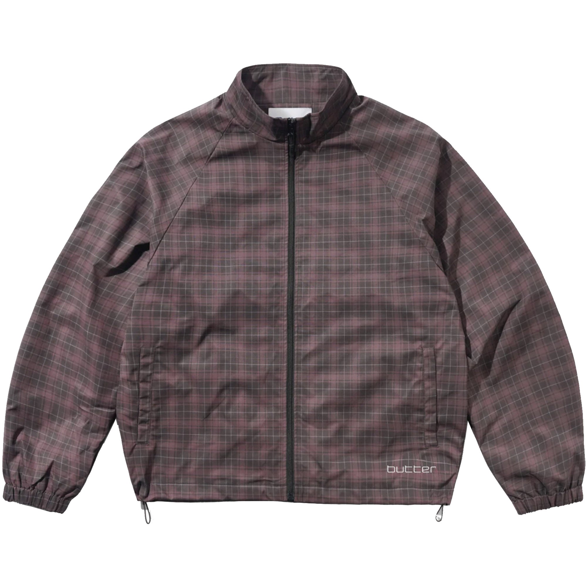 Butter Goods Plaid Nylon Jacket Burgundy