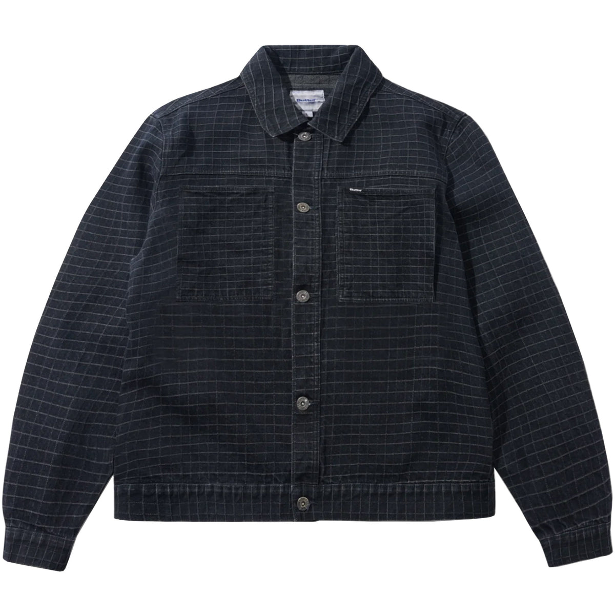 Butter Goods Grid Denim Jacket Overdye Black