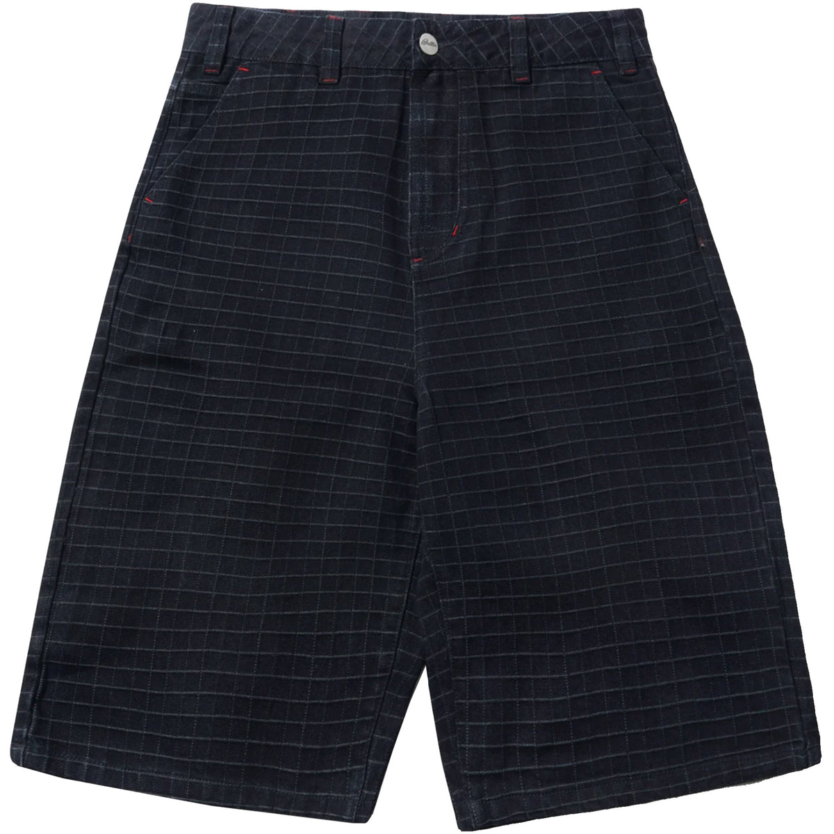 Butter Goods Big Grid Denim Shorts Overdyed Black