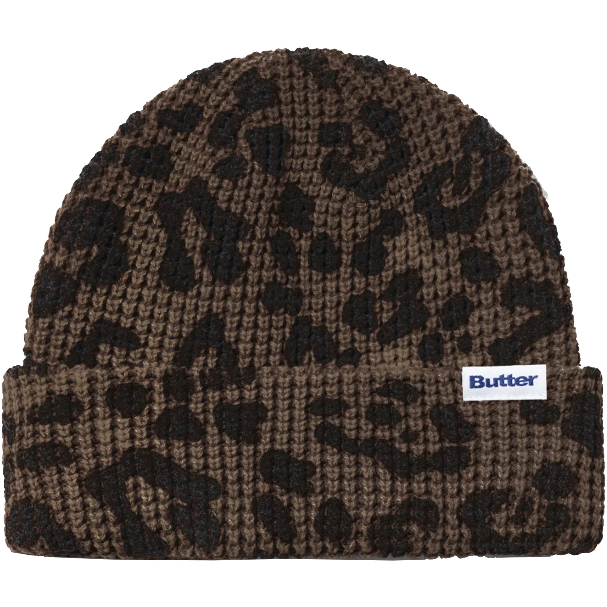Butter Goods Distress Waffle Beanie Leopard