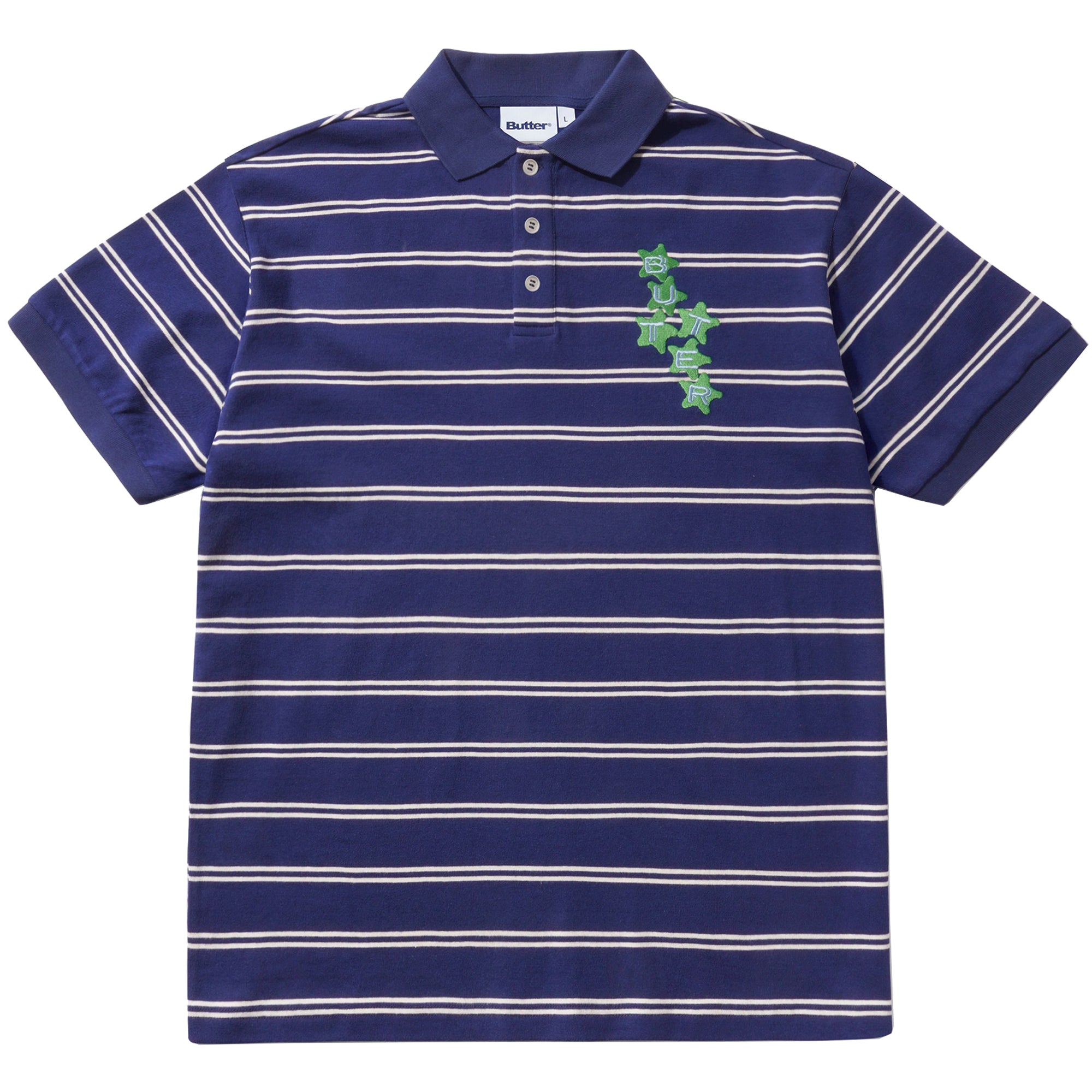 Butter Goods Stars Polo Short Sleeve Shirt Navy
