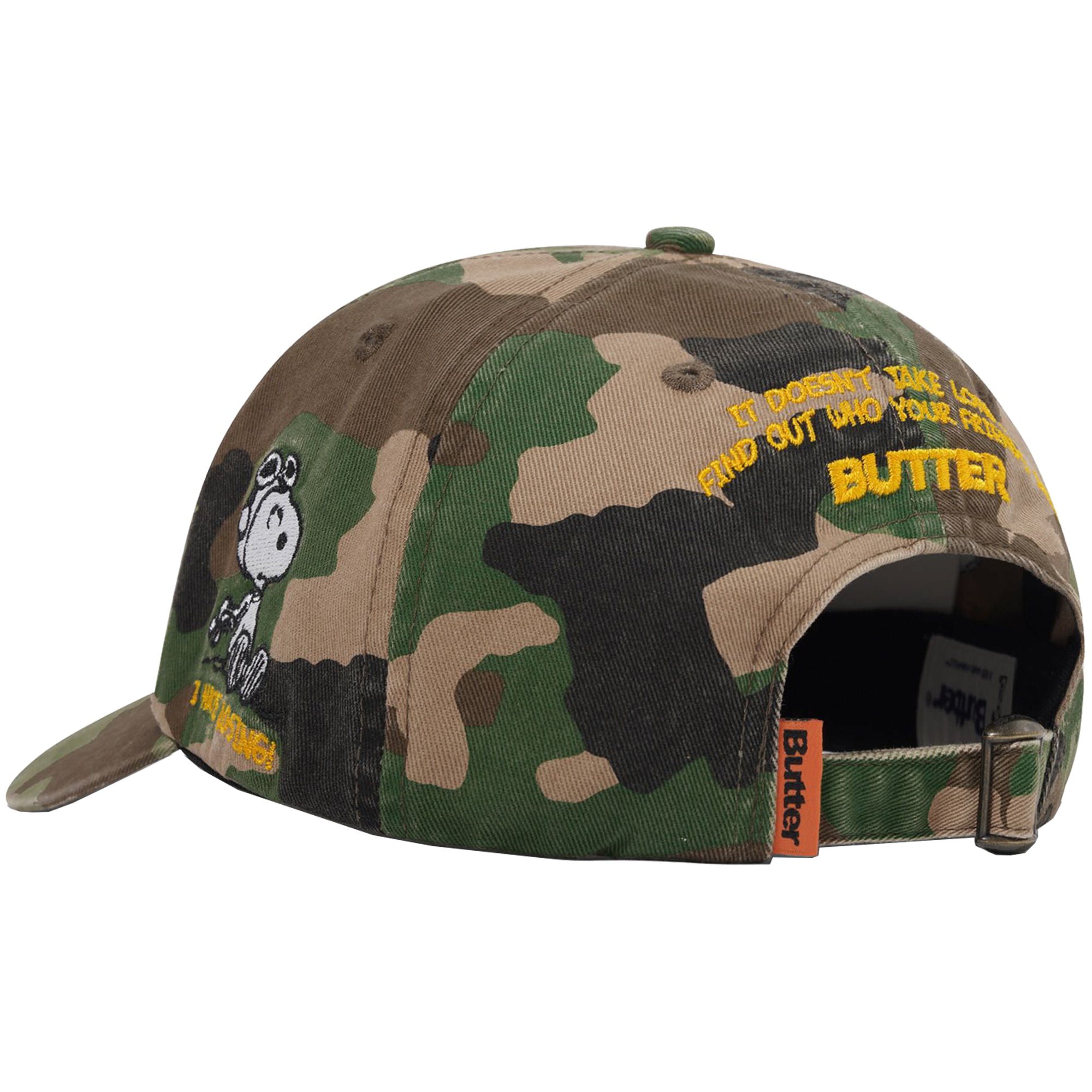 Butter Goods x Peanuts Rats 6 Panel Cap Washed Camo