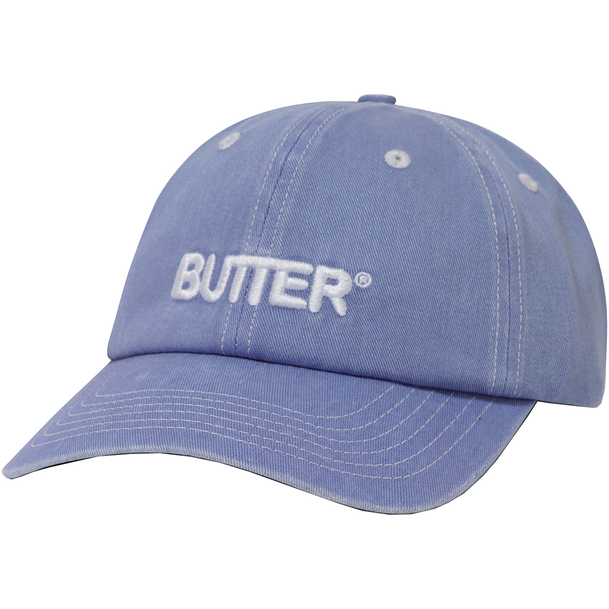 Butter Goods Rounded Logo 6 Panel Cap Washed Sky