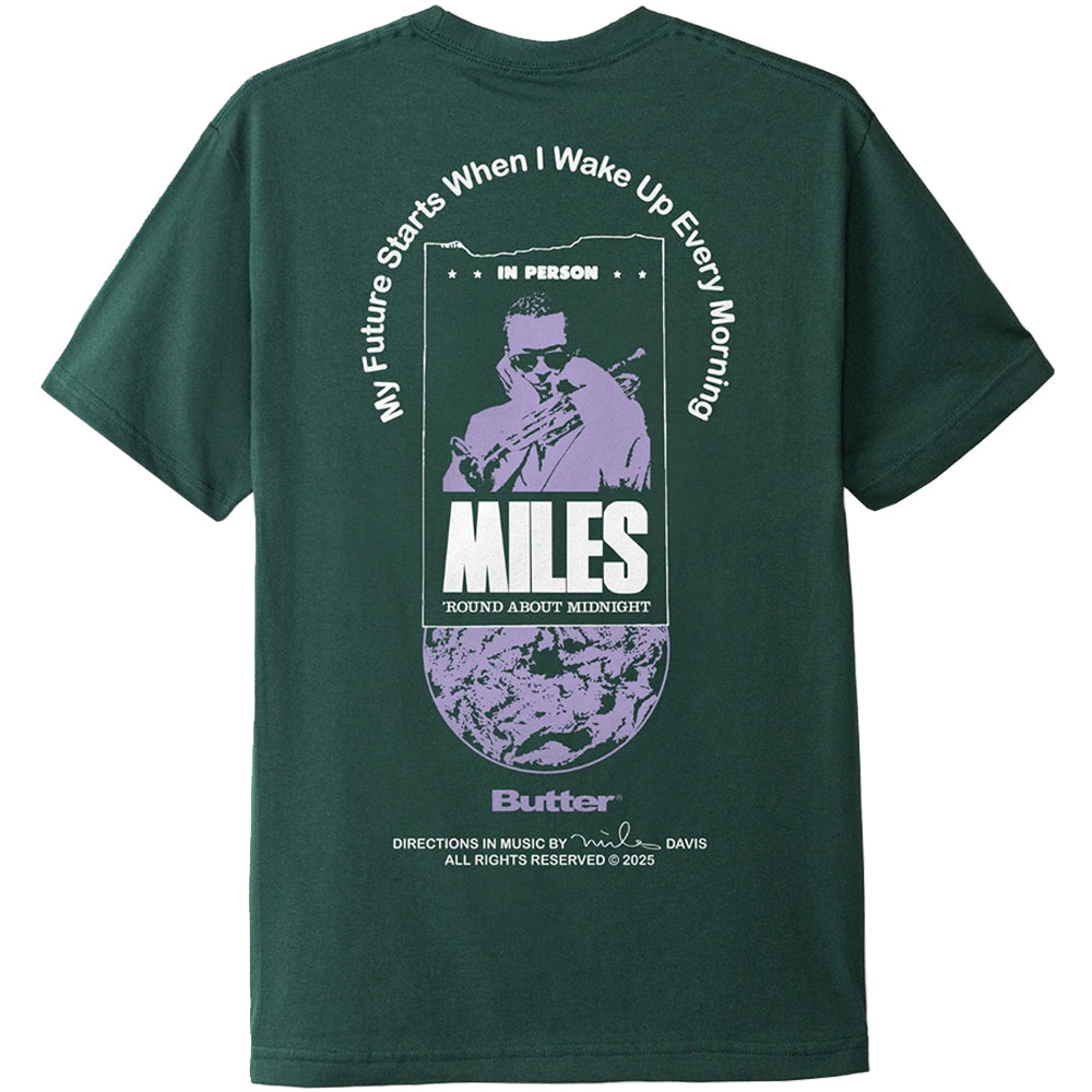 Butter Goods x Miles Davis Round About Midnight Tee Dark Forest