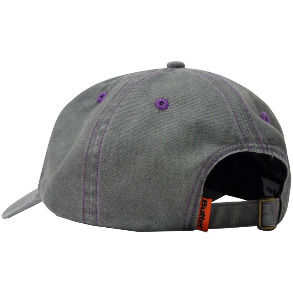 Butter Goods Rounded Logo 6 Panel Cap Washed Grey