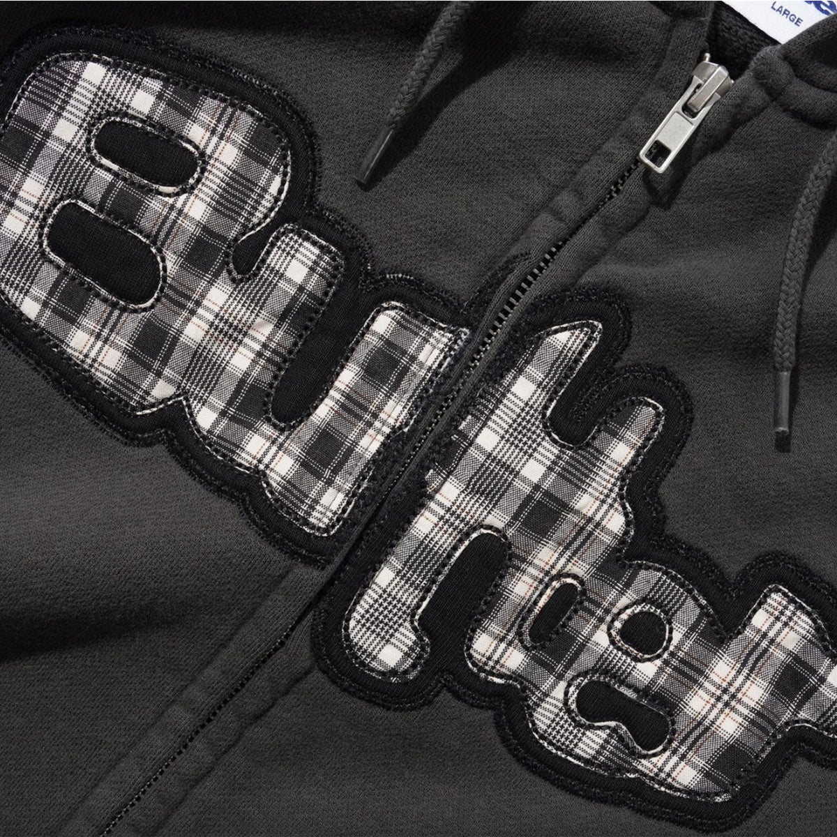 Butter Goods Stretch Zip-Thru Hood Washed Black