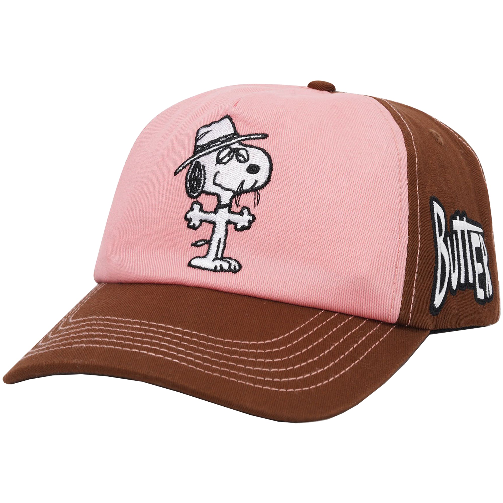 Butter Goods x Peanuts Spike 5 Panel Cap Brown/Light Pink