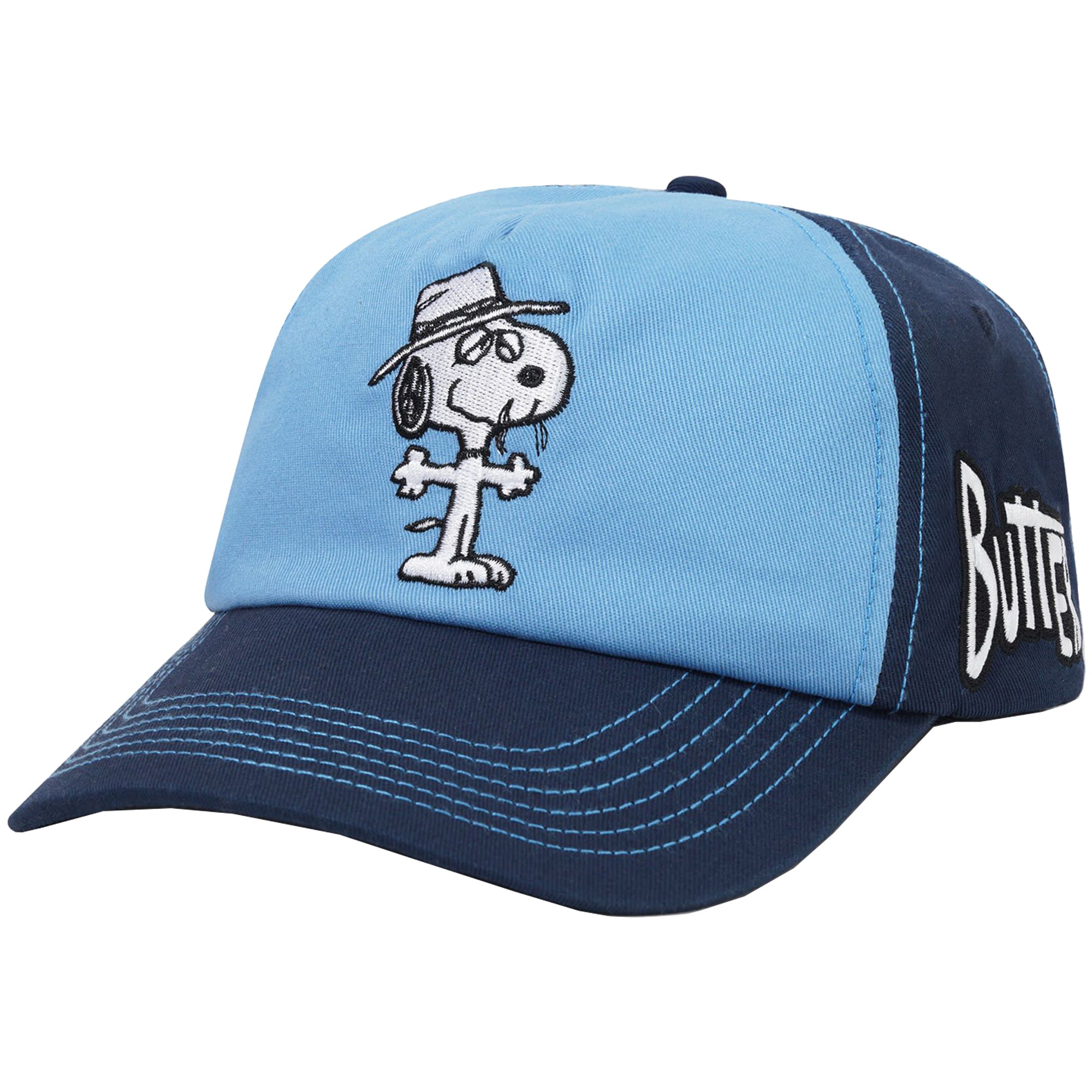 Butter Goods x Peanuts Spike 5 Panel Cap Navy/Light Blue